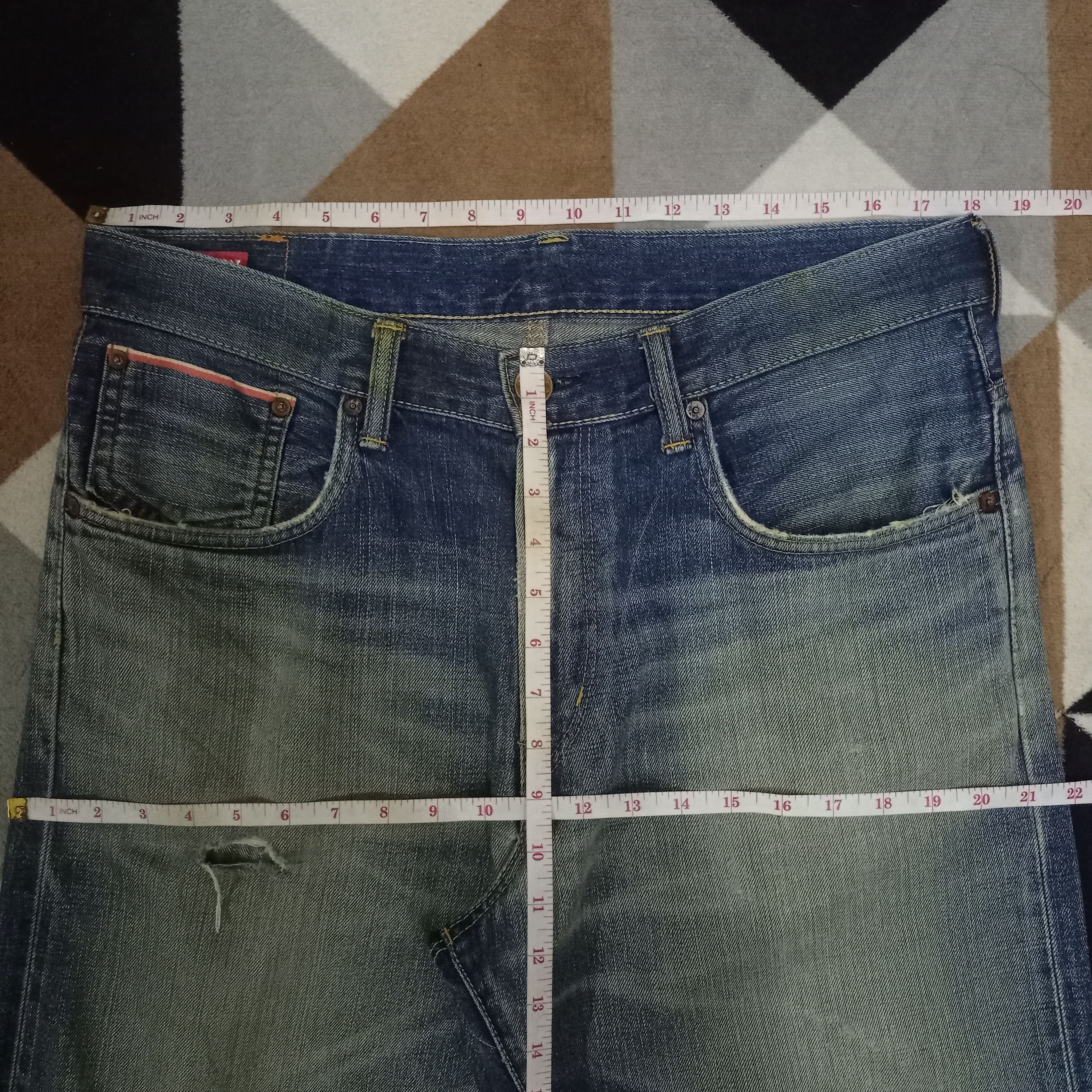 Edwin × Japanese Brand Vintage Edwin Japan Selvedge Buckle Back Baggy Jeans Size US 36 / EU 52 - 10 Thumbnail