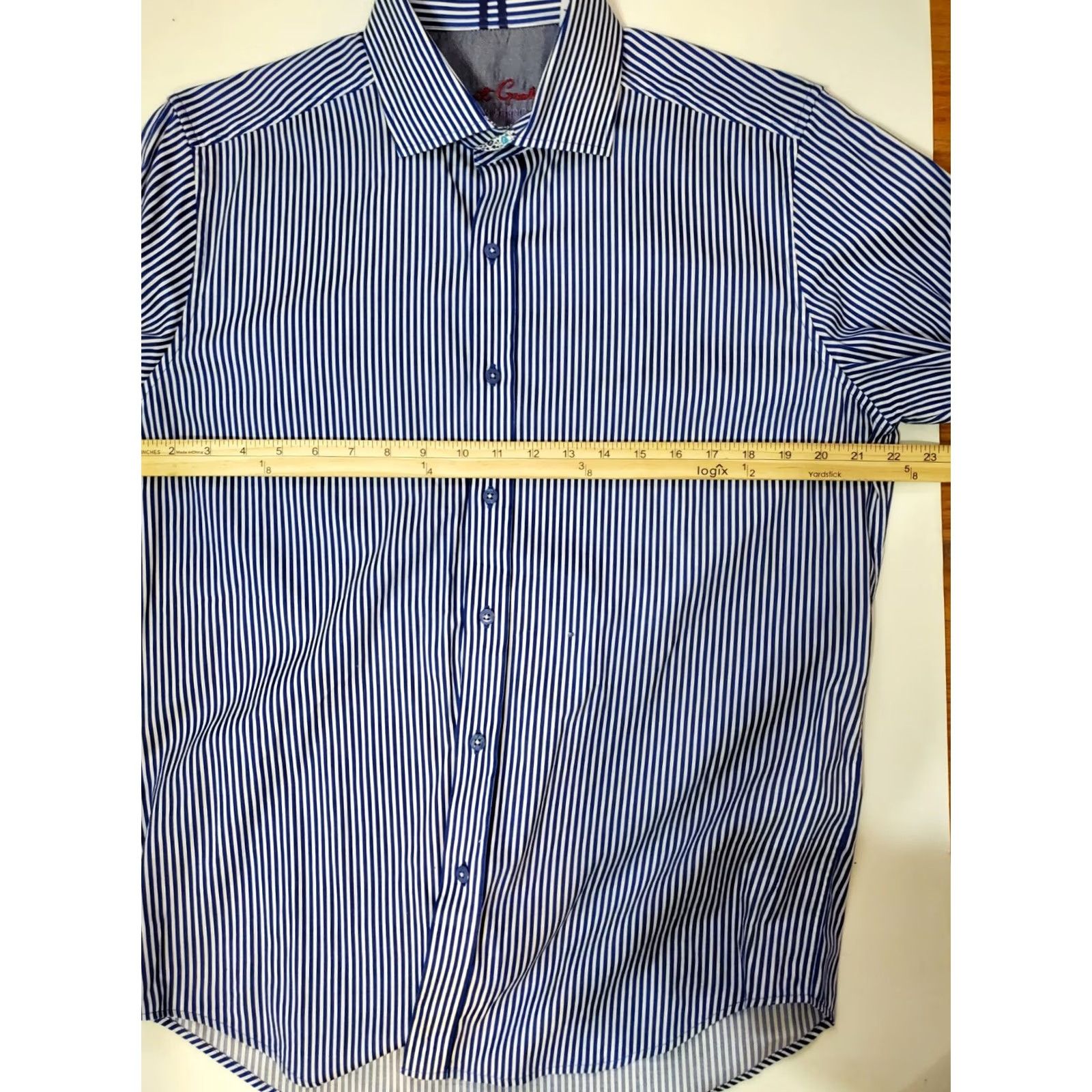Robert Graham Robert Graham Shirt Men's L Tailored Fit Modern Americana Blue White Striped Button-Up Size US L / EU 52-54 / 3 - 5 Thumbnail