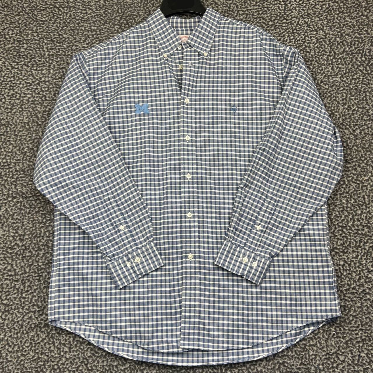 Brooks Brothers Brooks Brothers Button Down XL Michigan Wolverines Gingham Size US XL / EU 56 / 4 - 1 Thumbnail