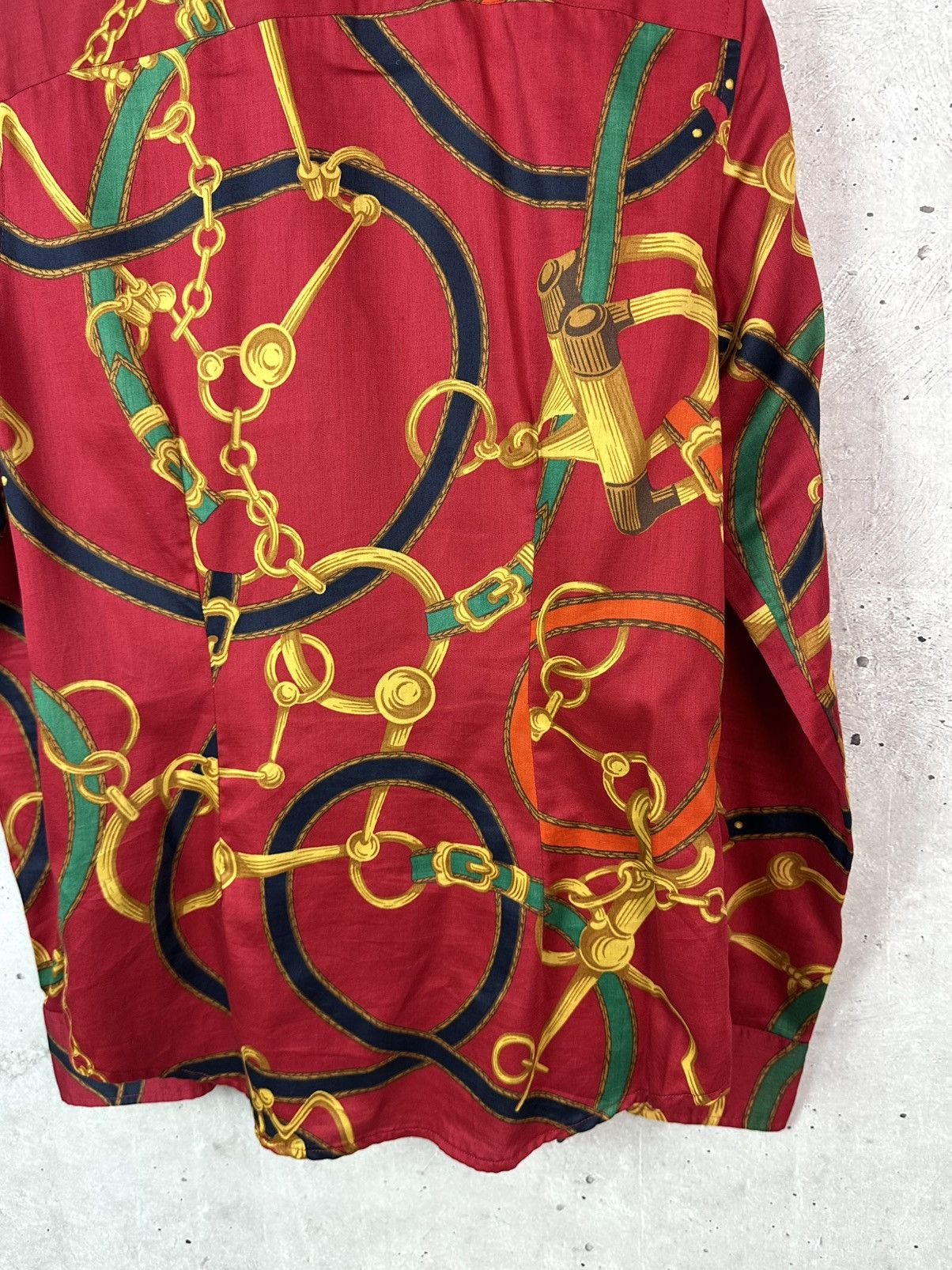 Polo Ralph Lauren Vintage Polo Ralph Lauren Chain-Print Red Long Sleeve Shirt Size S / US 4 / IT 40 - 9 Thumbnail
