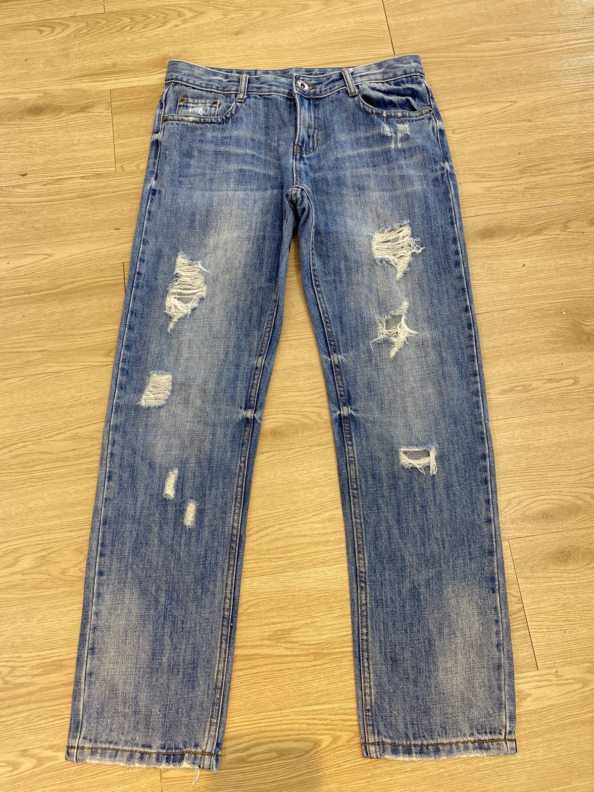 Japanese Brand Vintage Japanese Brand Hairy Leg Distress Denim Size US 32 / EU 48 - 1 Thumbnail
