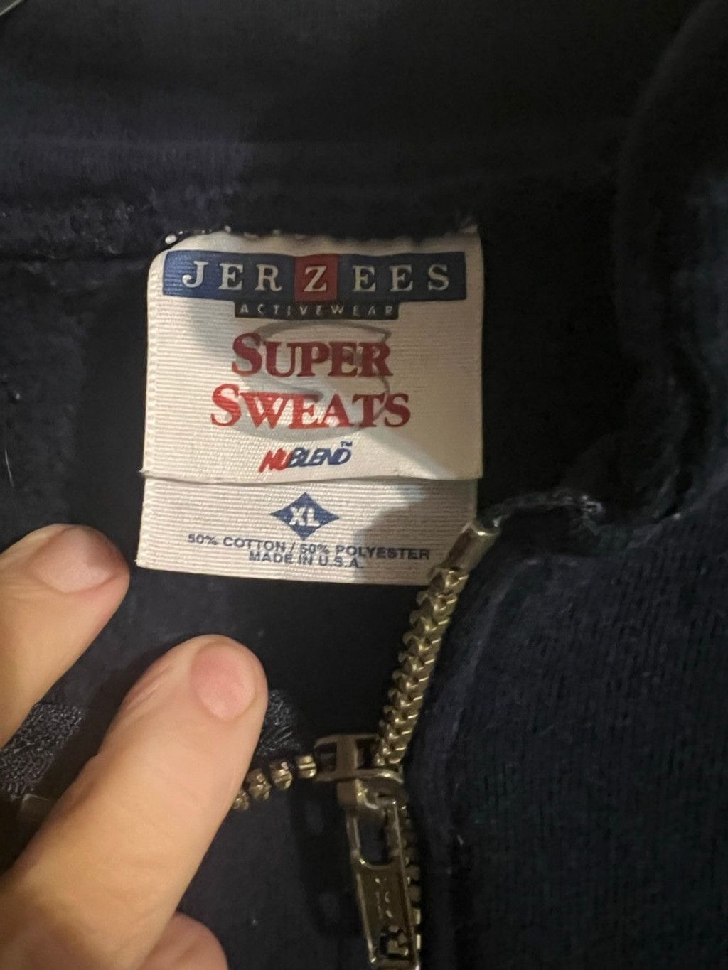 Jerzees Men's Jerzees Navy Blue Gatlinburg Quarter-Zip Sweatshirt XL Size US XL / EU 56 / 4 - 3 Thumbnail