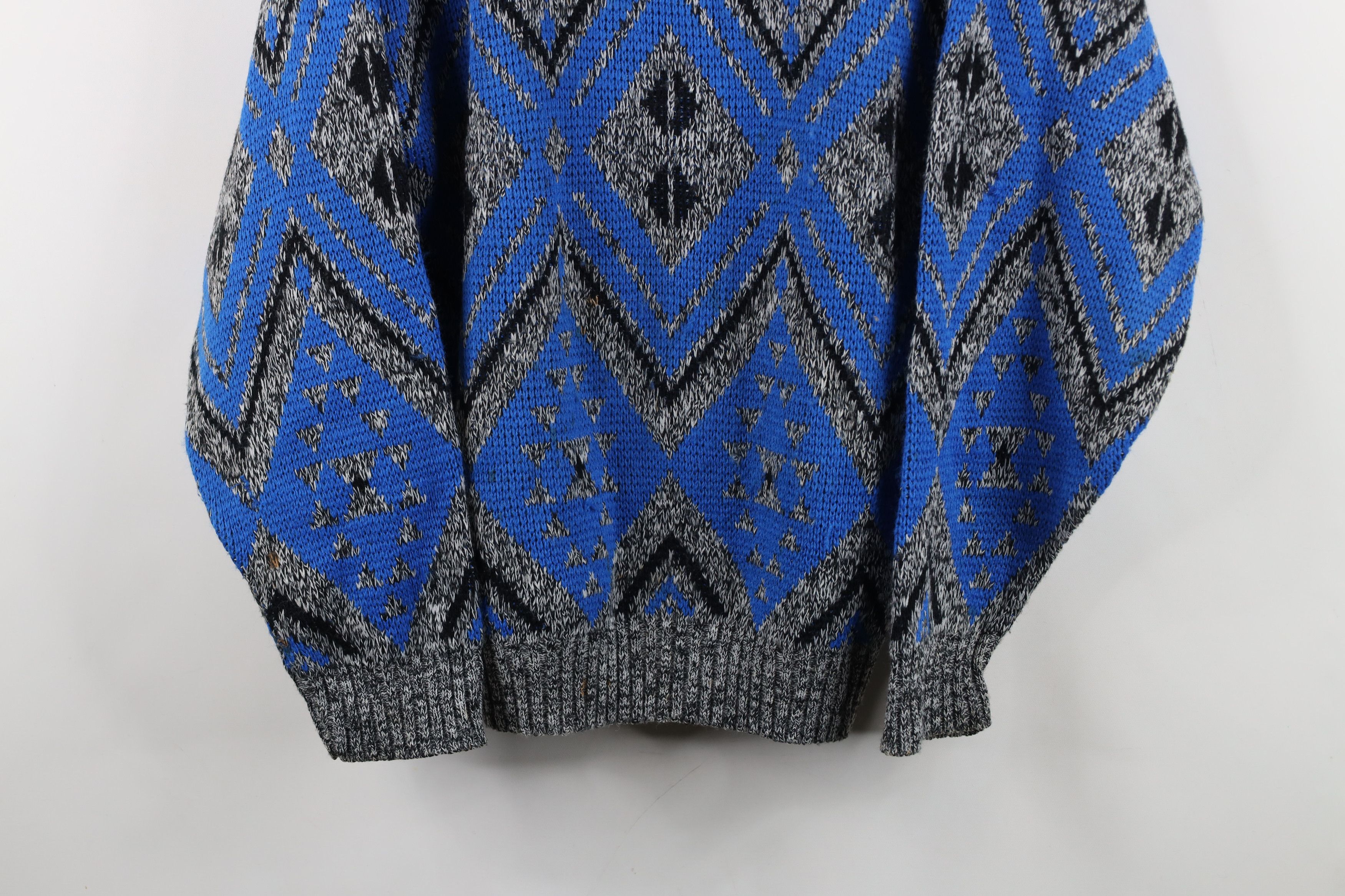Vintage Vintage 90s Streetwear Fair Isle Diamond Knit Sweater USA Size XL / US 12-14 / IT 48-50 - 3 Thumbnail