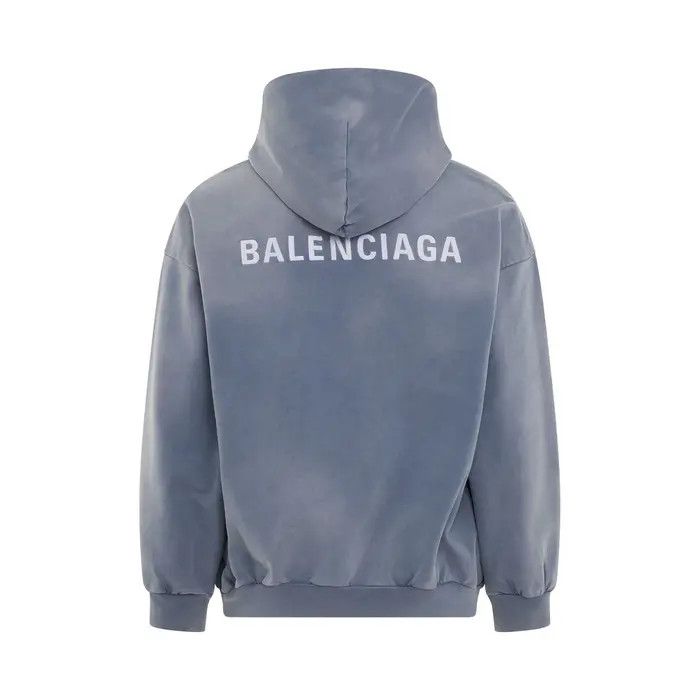 Balenciaga o1bcso1str0326 Back Hoodie Medium Fit in Blue Size US XL / EU 56 / 4 - 4 Thumbnail