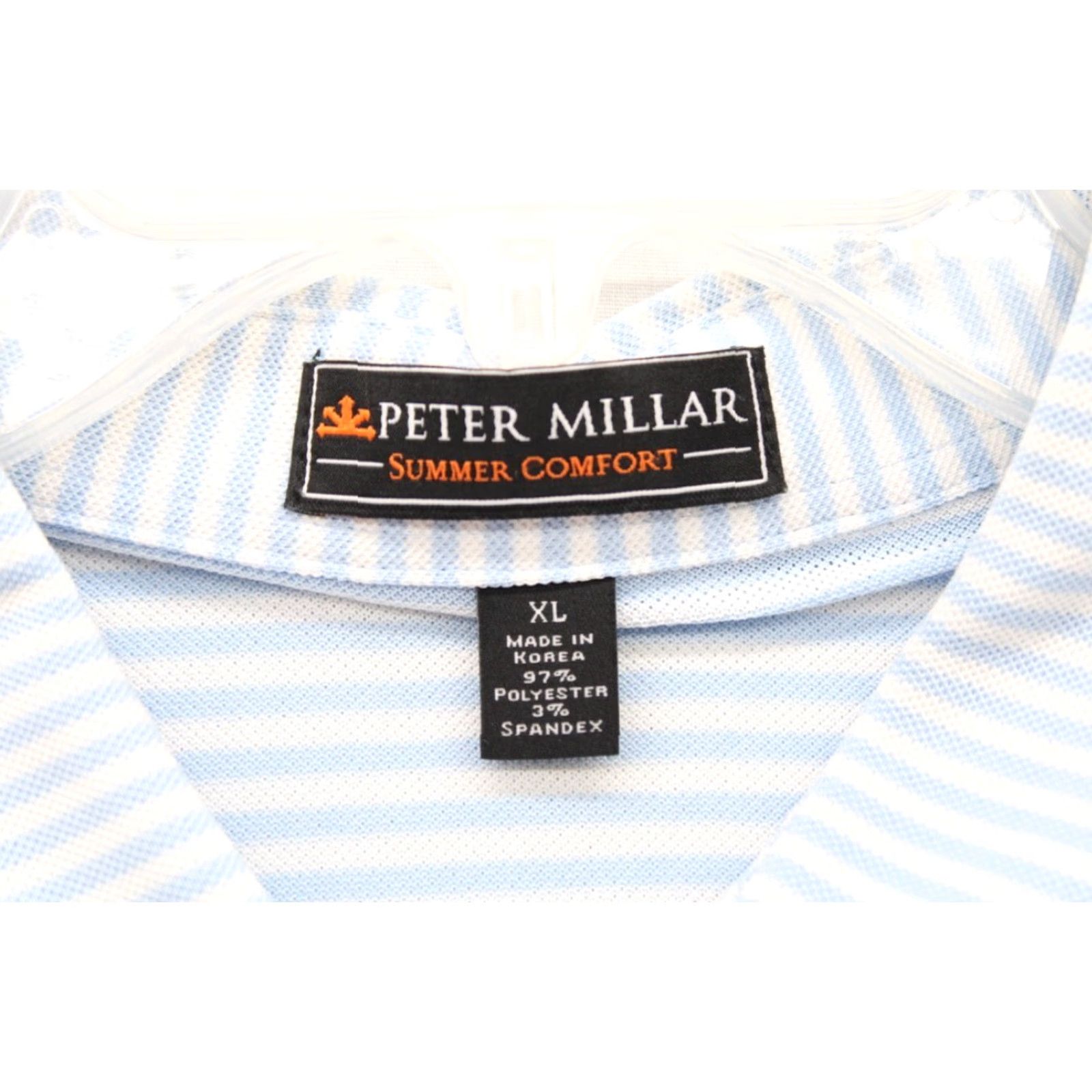 Peter Millar VINTAGE Peter Millar Summer Comfort Golf Polo Shirt Men's XL Blue Stripe Modern Preppy Size US XL / EU 56 / 4 - 3 Thumbnail