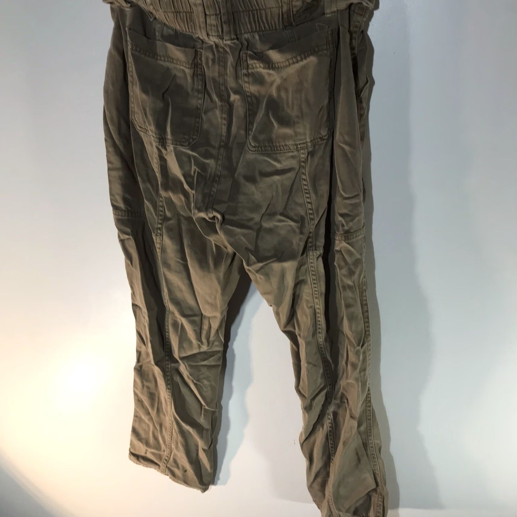 Vintage VINTAGE Sonoma Women's Paperbag Pants Size 16 Beige Cotton Lyocell Spandex Crop Straight Fit Size 38" / US 16 / IT 52 - 4 Thumbnail
