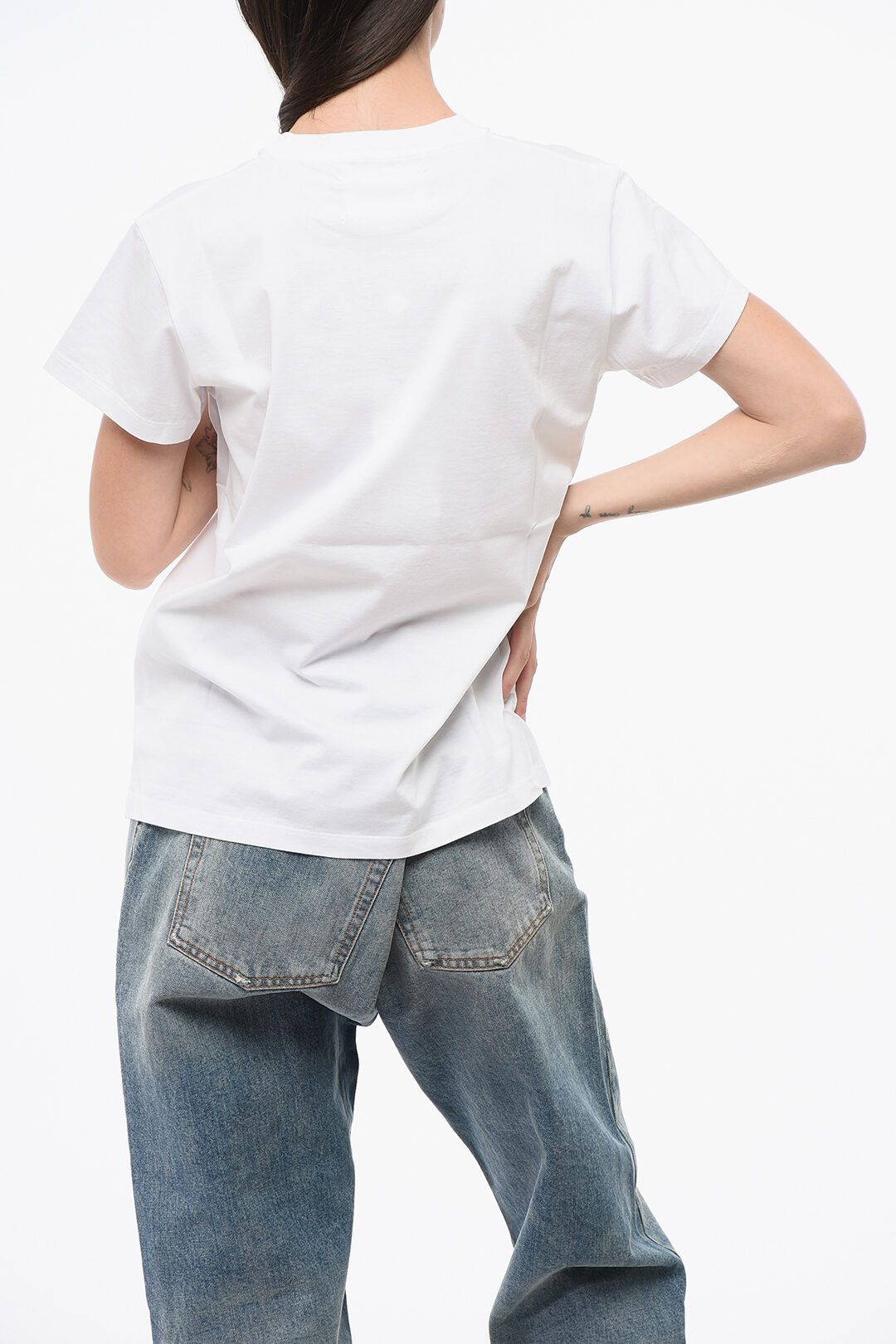 Maison Margiela og1mm0825 Cotton Crewneck T-Shirt in White Size L / US 10 / IT 46 - 2 Thumbnail
