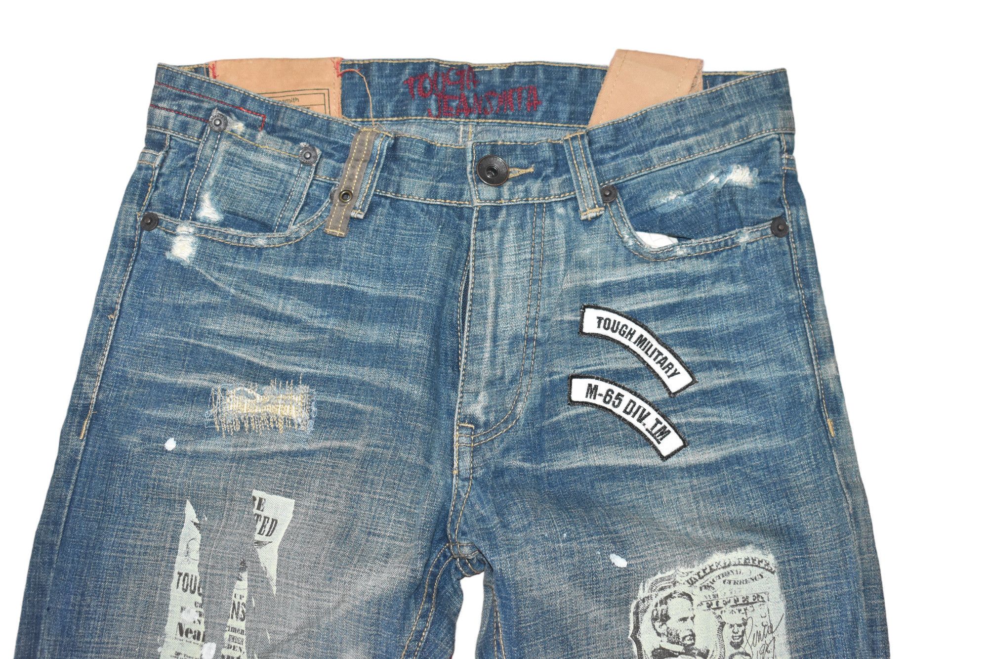 Japanese Brand Flared Tough Jeansmith Patchwork Denim Pants Size US 34 / EU 50 - 4 Thumbnail