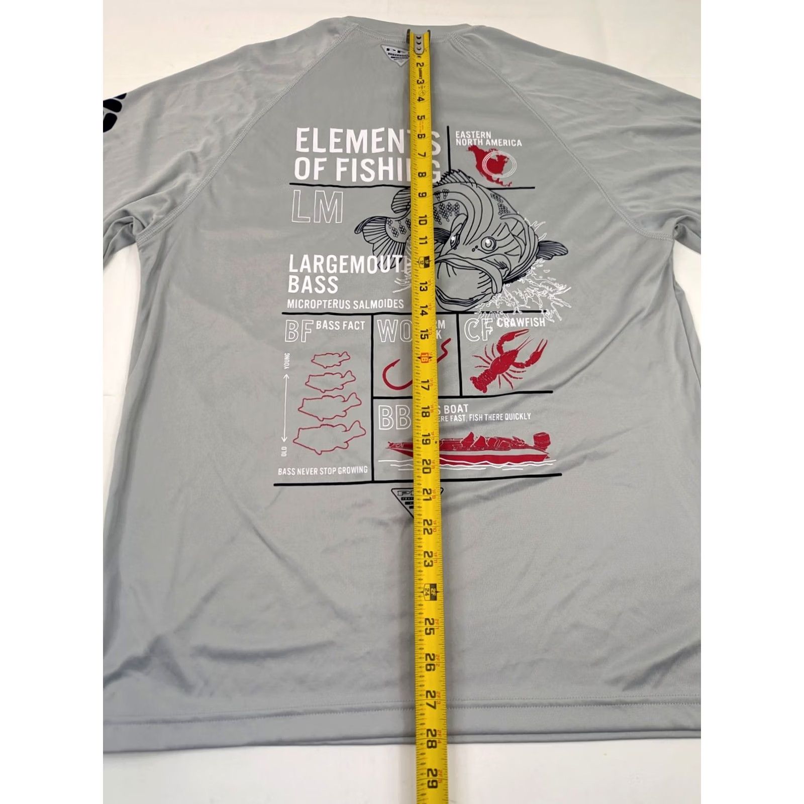 Vintage Columbia PFG Performance Fishing Shirt Men M Short Sleeve Gray Largemouth Bass America FISH Theme Size US M / EU 48-50 / 2 - 4 Thumbnail