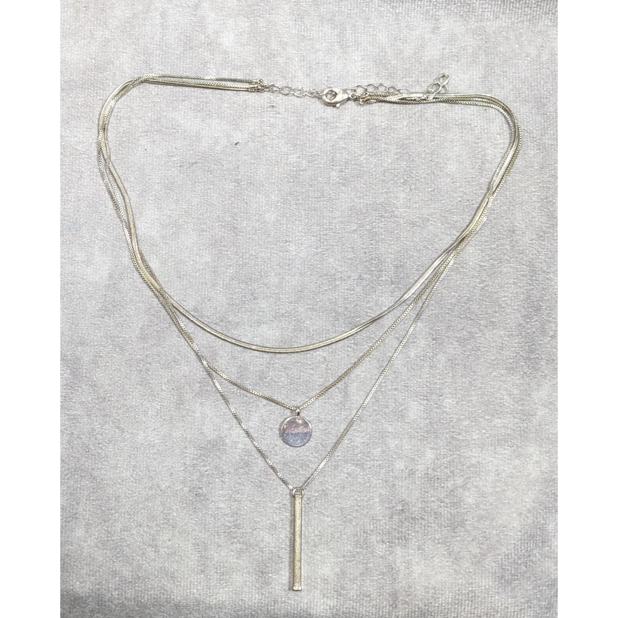 Other Elegant Minimalist Silver Tone Multilayer Charm Necklace Size ONE SIZE - 10 Thumbnail