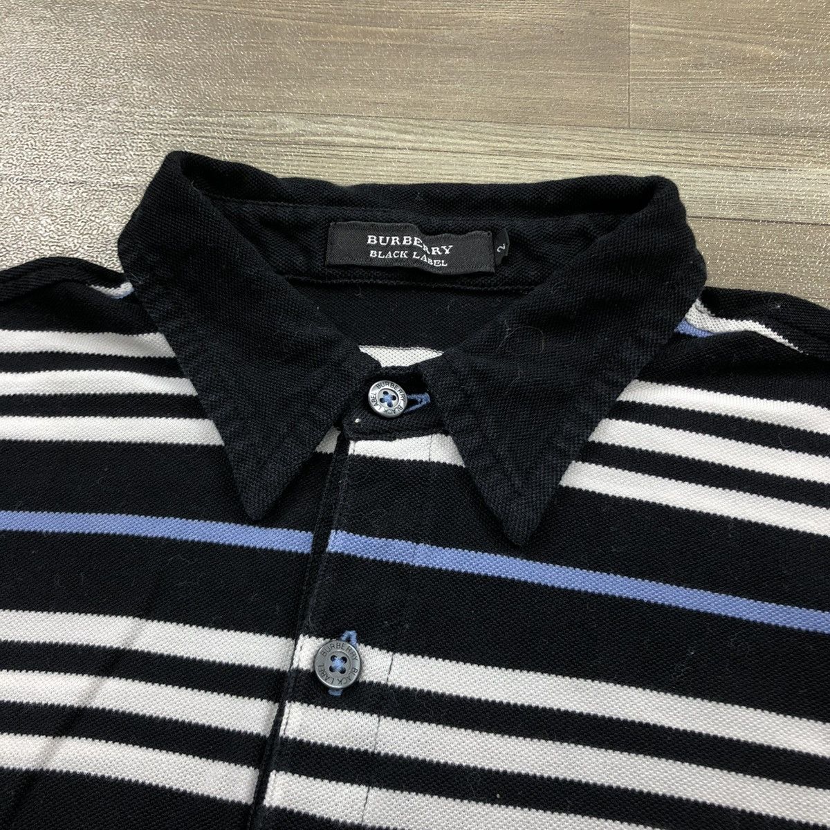 Burberry Vintage Burberry Black Label Polo T-shirt Stripe Luxury Size US S / EU 44-46 / 1 - 8 Thumbnail