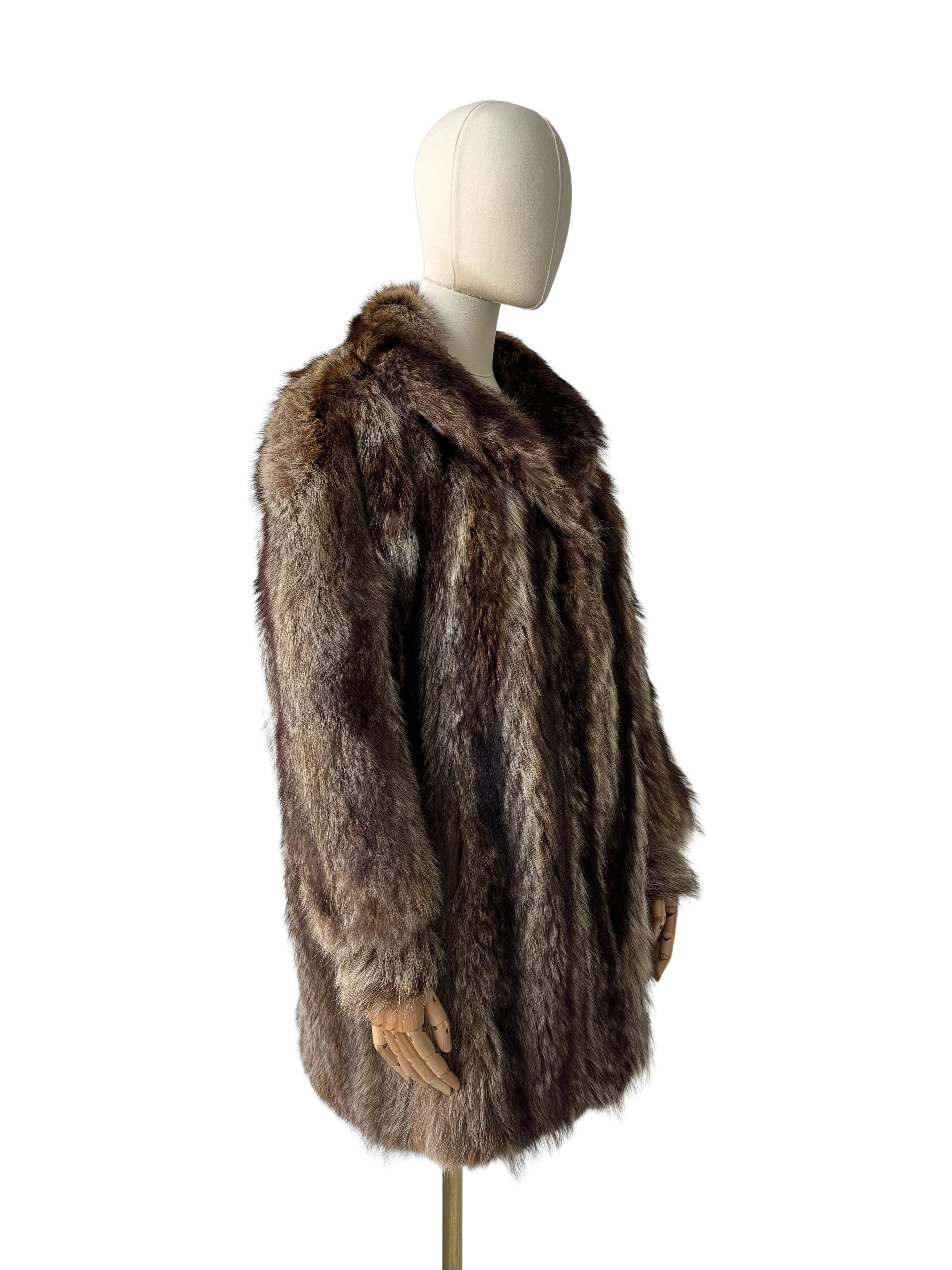 Vintage Vintage Real Fur Coat Brown Long Fur Jacket Winter Luxury Size L / US 10 / IT 46 - 1 Thumbnail