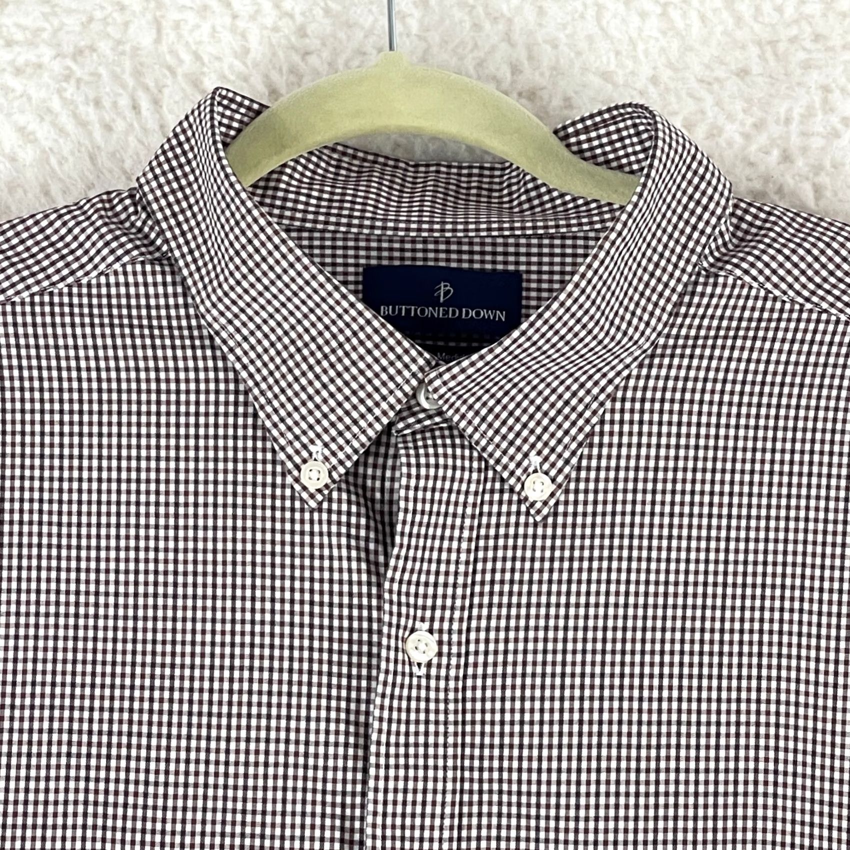 Vintage Buttoned Down Brown Plaid Tailored Button-Down Dress Shirt Mens 3XL Size 48R - 3 Thumbnail