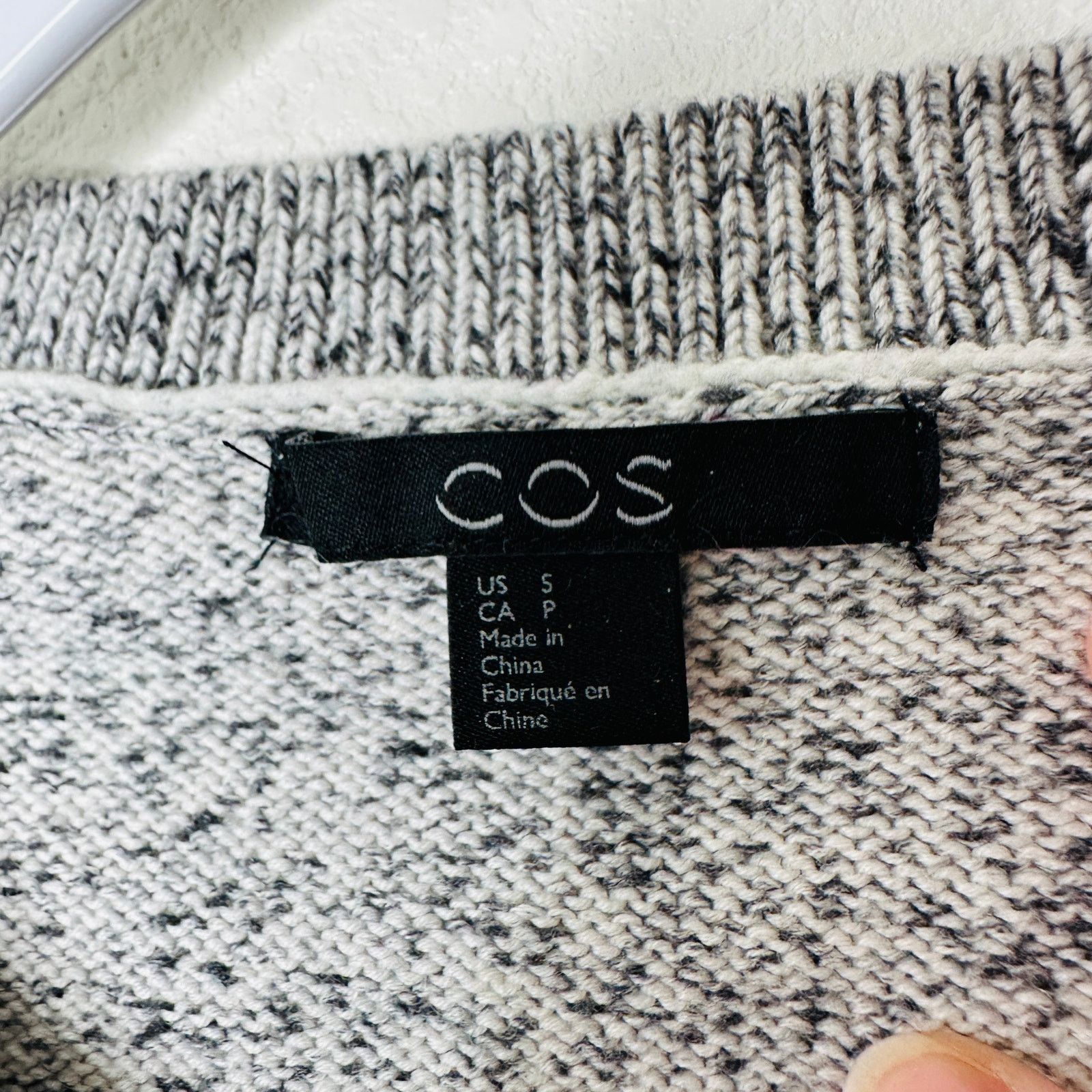Cos COS Black & White Marled Long Sleeve Sweater 100% Cotton S Size US S / EU 44-46 / 1 - 6 Thumbnail