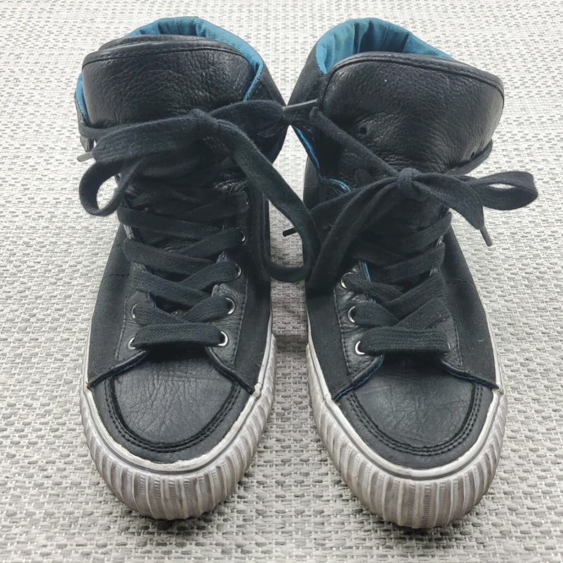 Vintage PF Flyers Sandlot High Top Leather Canvas Shoes Black Mens 9 Womens 10.5 Sneakers Casual Shoes Sneaker Logo Retro Sports | Unisex Adults Size M / US 6-8 / IT 42-44 - 2 Thumbnail