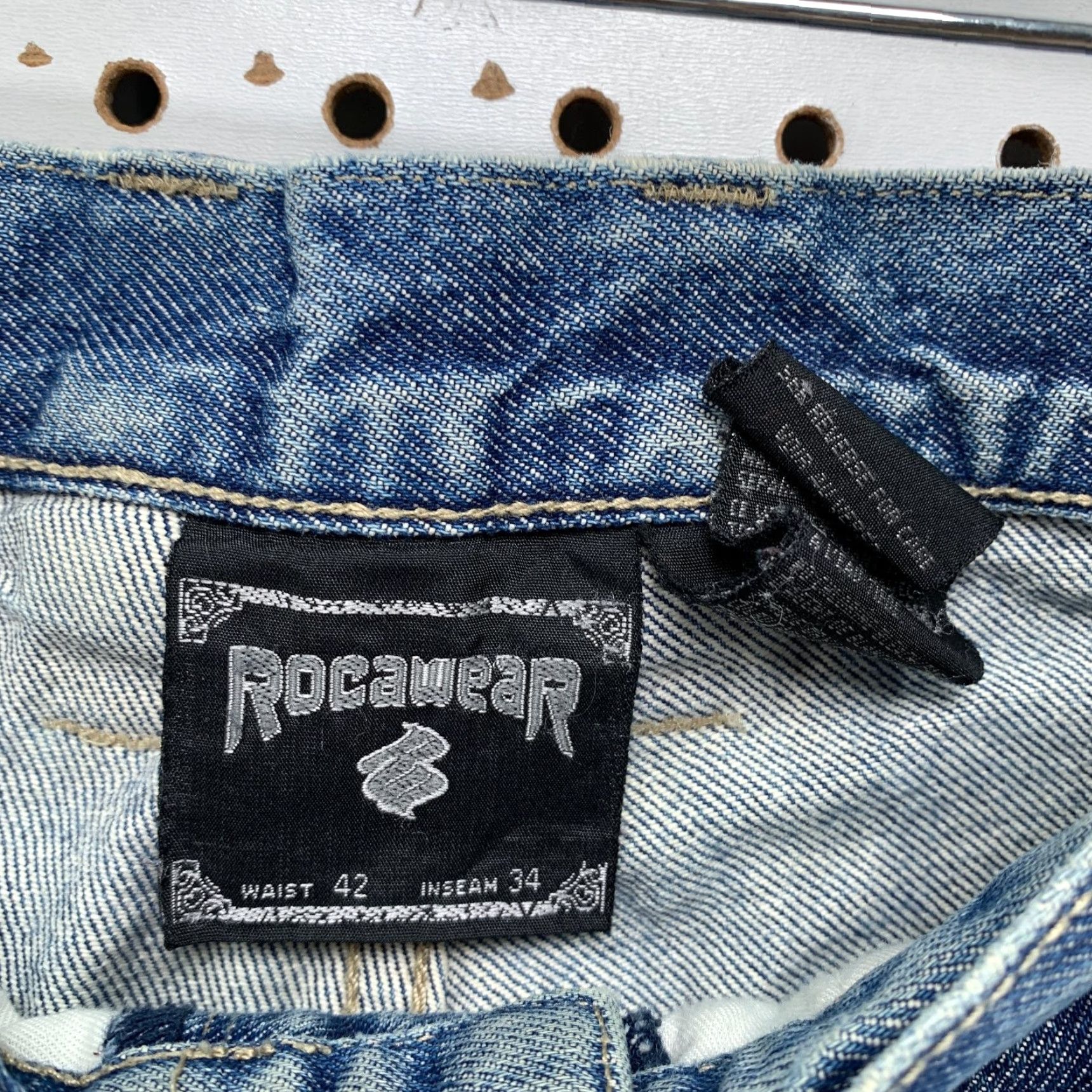 Rocawear VINTAGE Rocawear Baggy Jeans Mens 42x34 Distressed Hip Hop Style Wide Leg Jeans Size US 42 / EU 58 - 4 Thumbnail