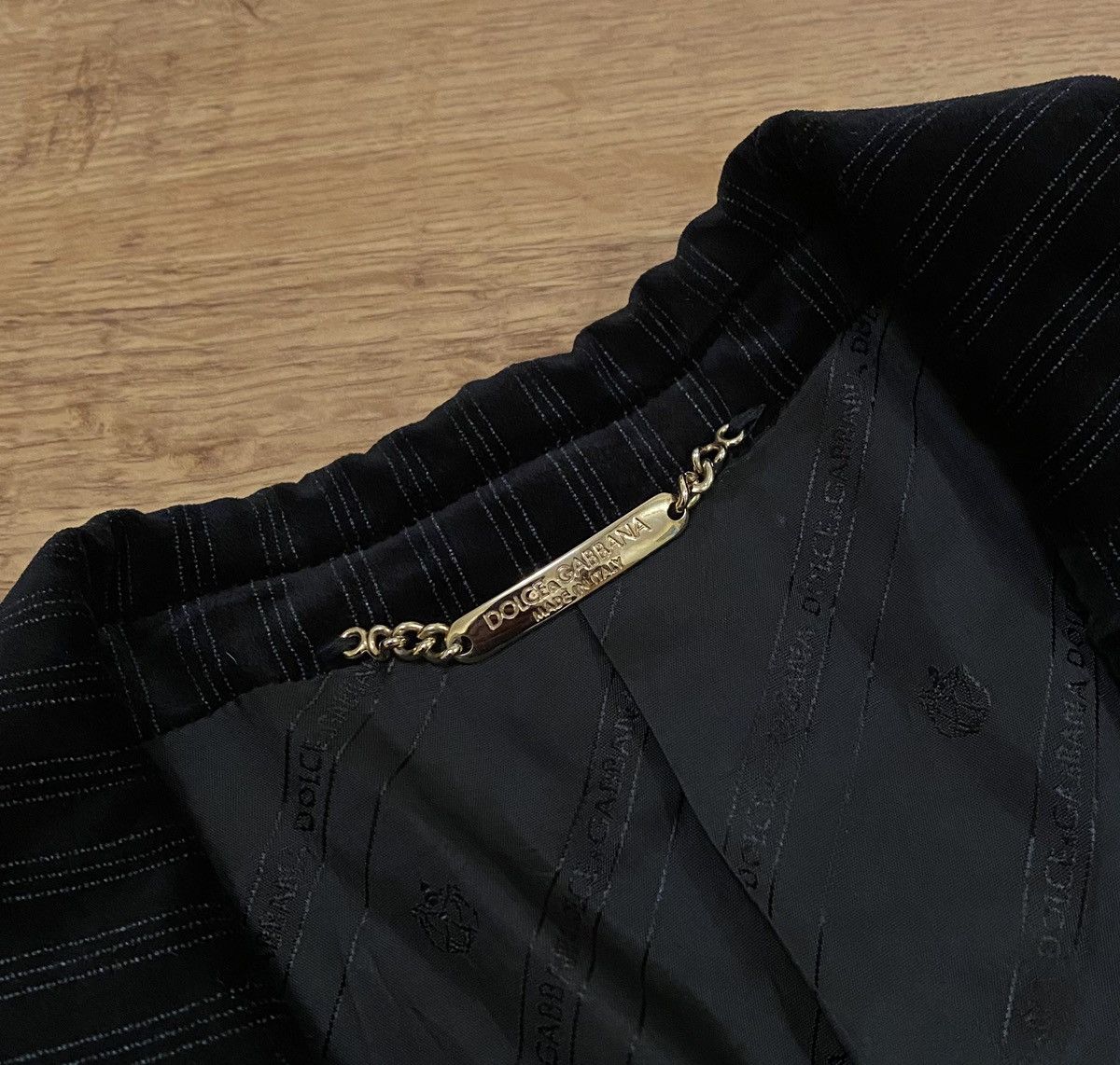 Designer Dolce & Gabbana Velour Striped Blazer x Vintage x Luxury Size 48S - 6 Thumbnail