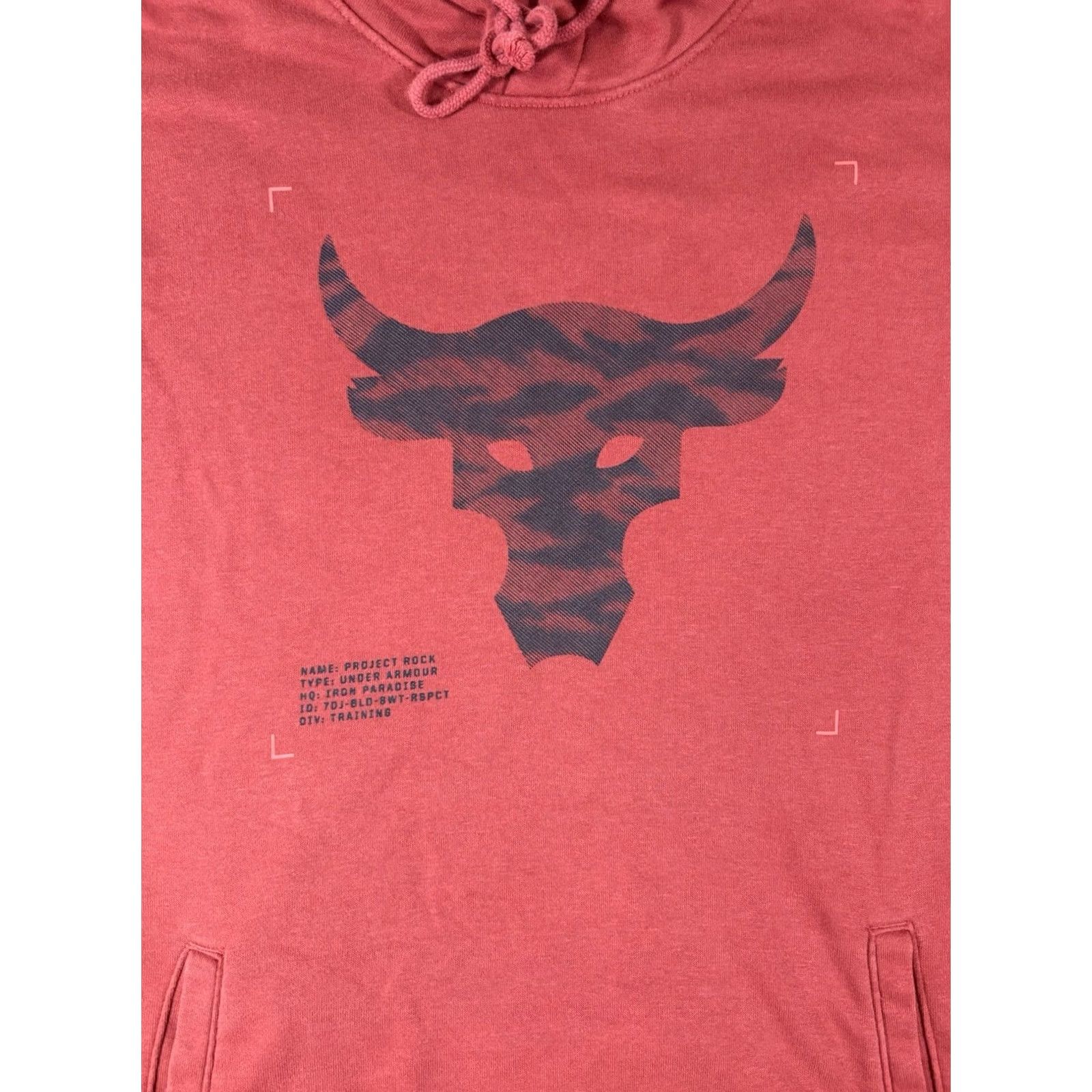Under Armour Under Armour Project Rock Hoodie Shirt Short Sleeve Gym Training Men’s Medium Red Crew Neck Graphic Print Bull Size US M / EU 48-50 / 2 - 2 Thumbnail