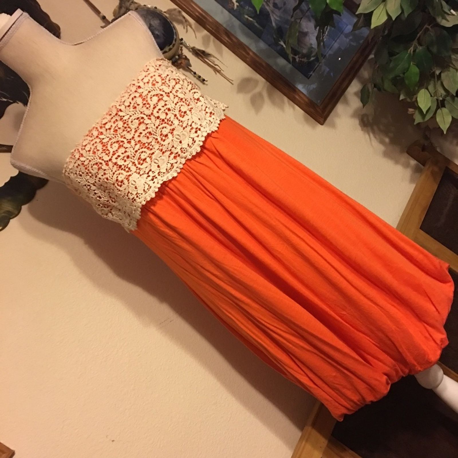 Other Trac coral and lace tube top bubble dress XL Size XL / US 12-14 / IT 48-50 - 2 Thumbnail