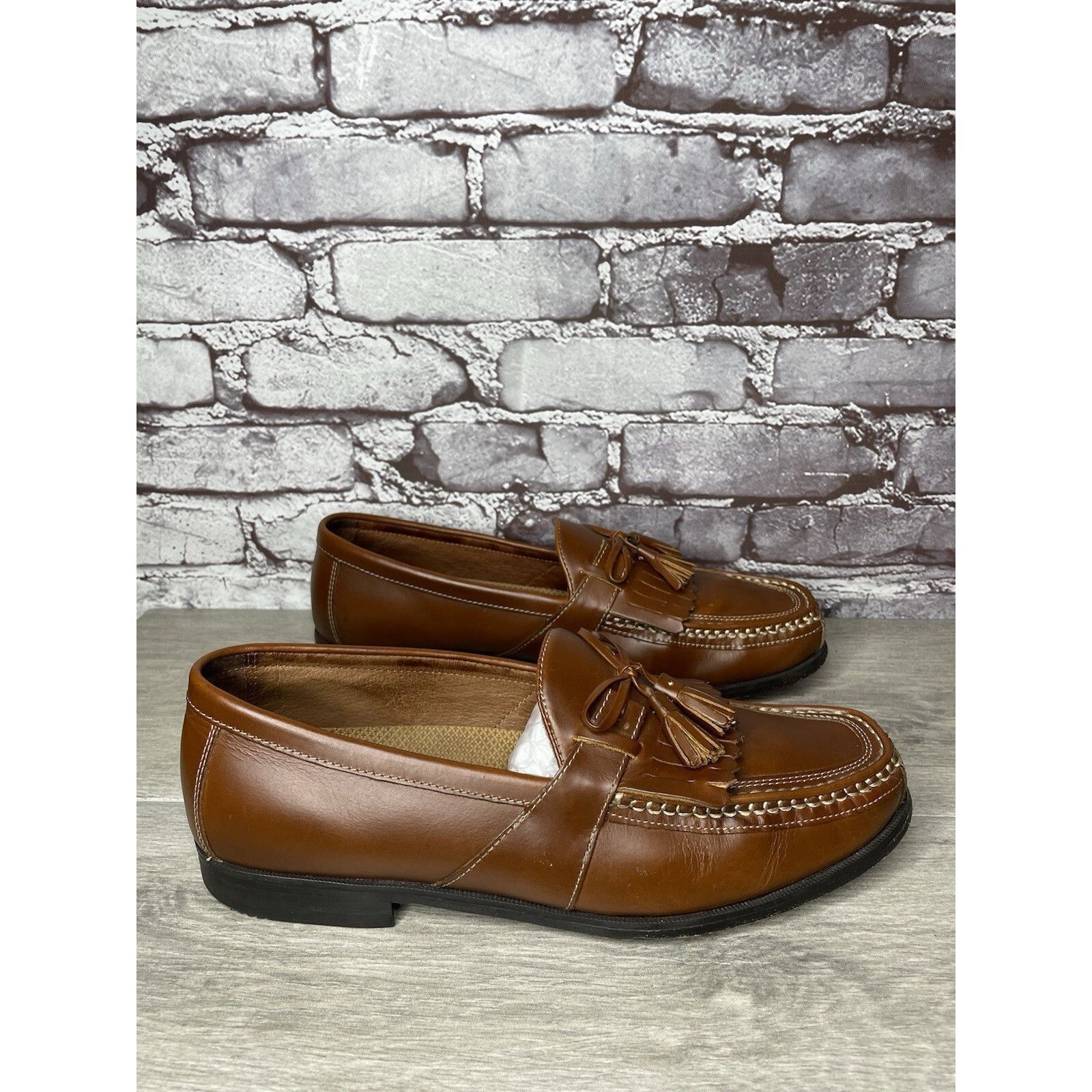 Johnston & Murphy Aristocraft Tassel Loafers Men\'s 11D Burgundy Leather Dress Sh Johnston & Murphy Aristocraft | Mercari main image 4