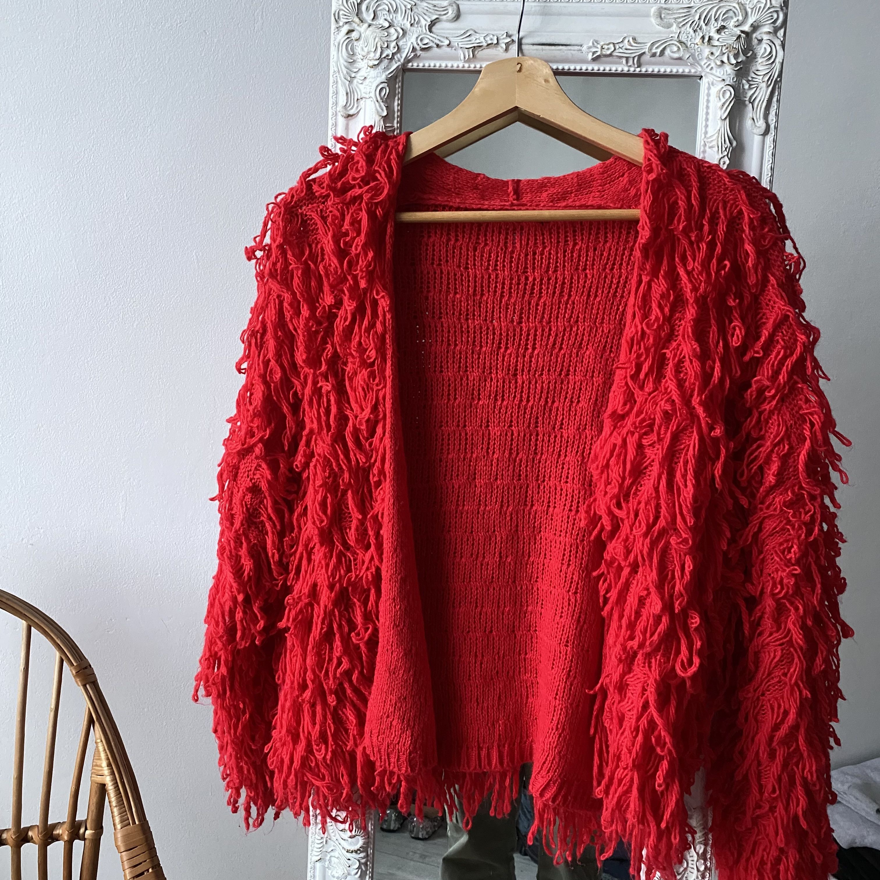 Y2K opium mode shaggy Knit cardigan 裏原 3 Y2K opium mode shaggy Knit cardigan 裏原 3