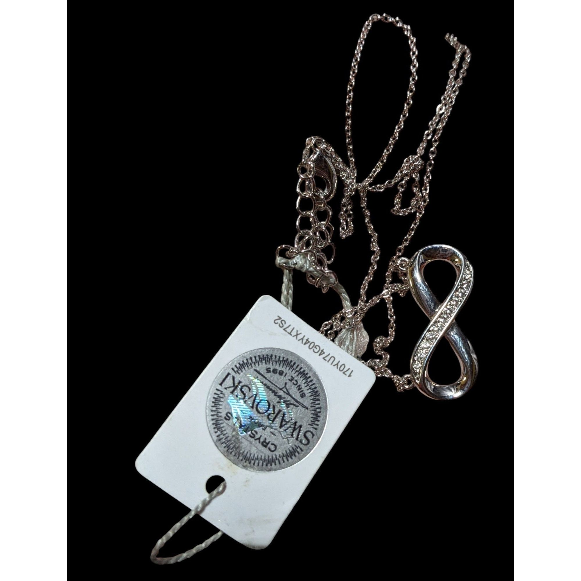 Swarovski Authentic Swarovski Crystal Silver Tone Infinity Pendant Nec Size ONE SIZE - 3 Thumbnail