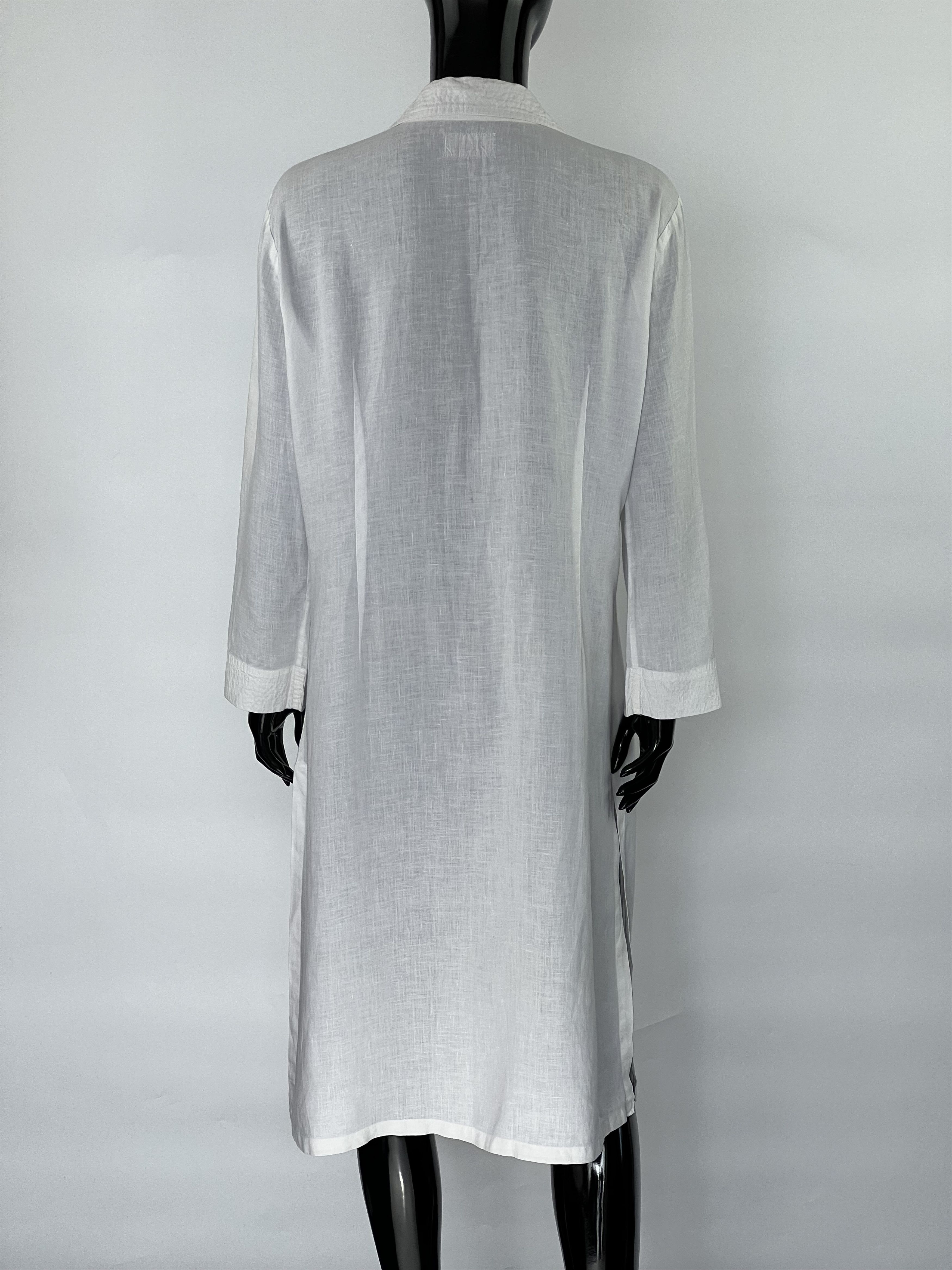 Other All In All 100% Linen Long Sleeve Button Shirt Dress IT50 Size XXL / US 16-18 / IT 52-54 - 3 Thumbnail