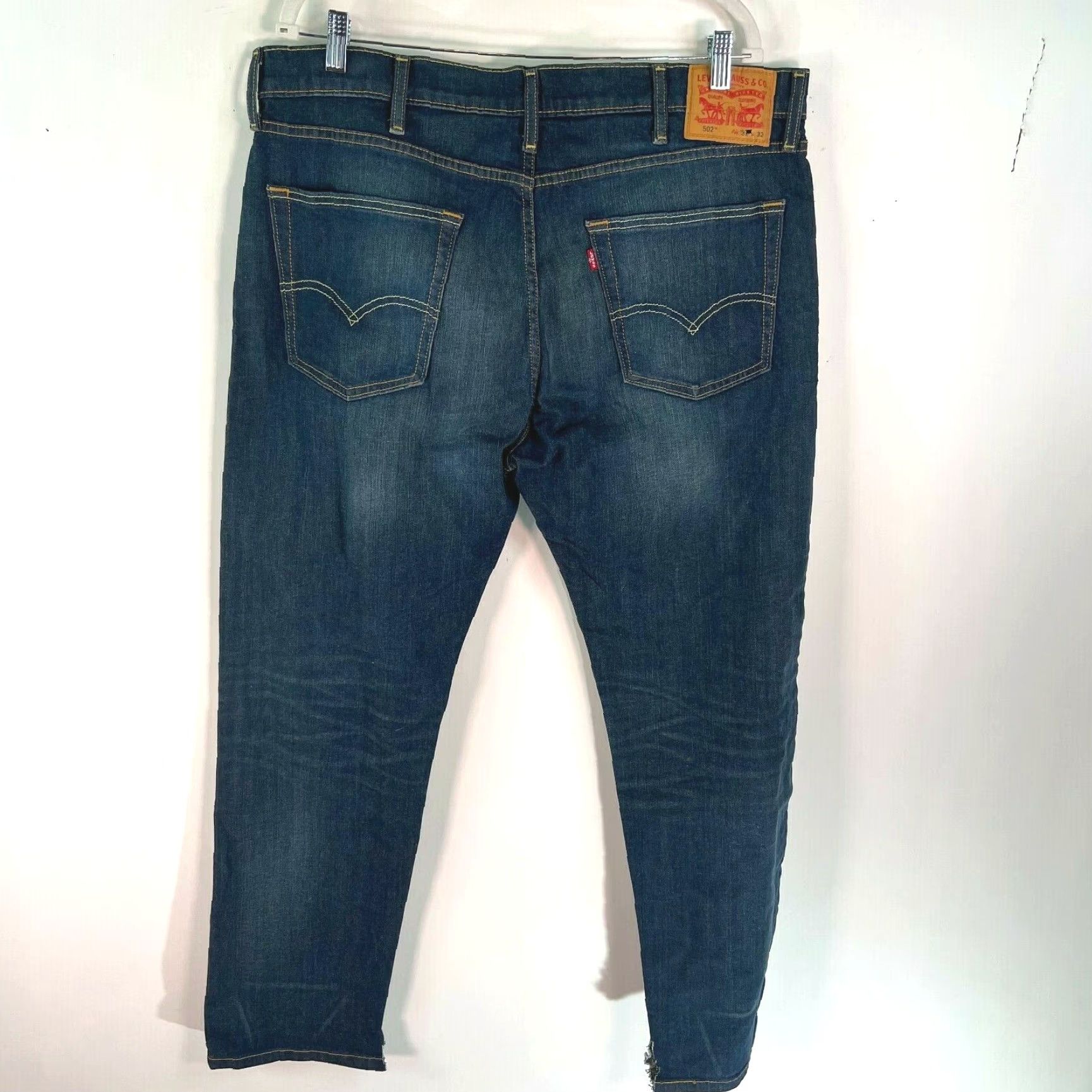 Levi's Levi's 502 Jeans Mens Flat Front Straight Denim Blue Size 38X32 Regular Inseam 32 M2 5-Pocket Classic Rise 10" Button Closure Size US 38 / EU 54 - 2 Thumbnail