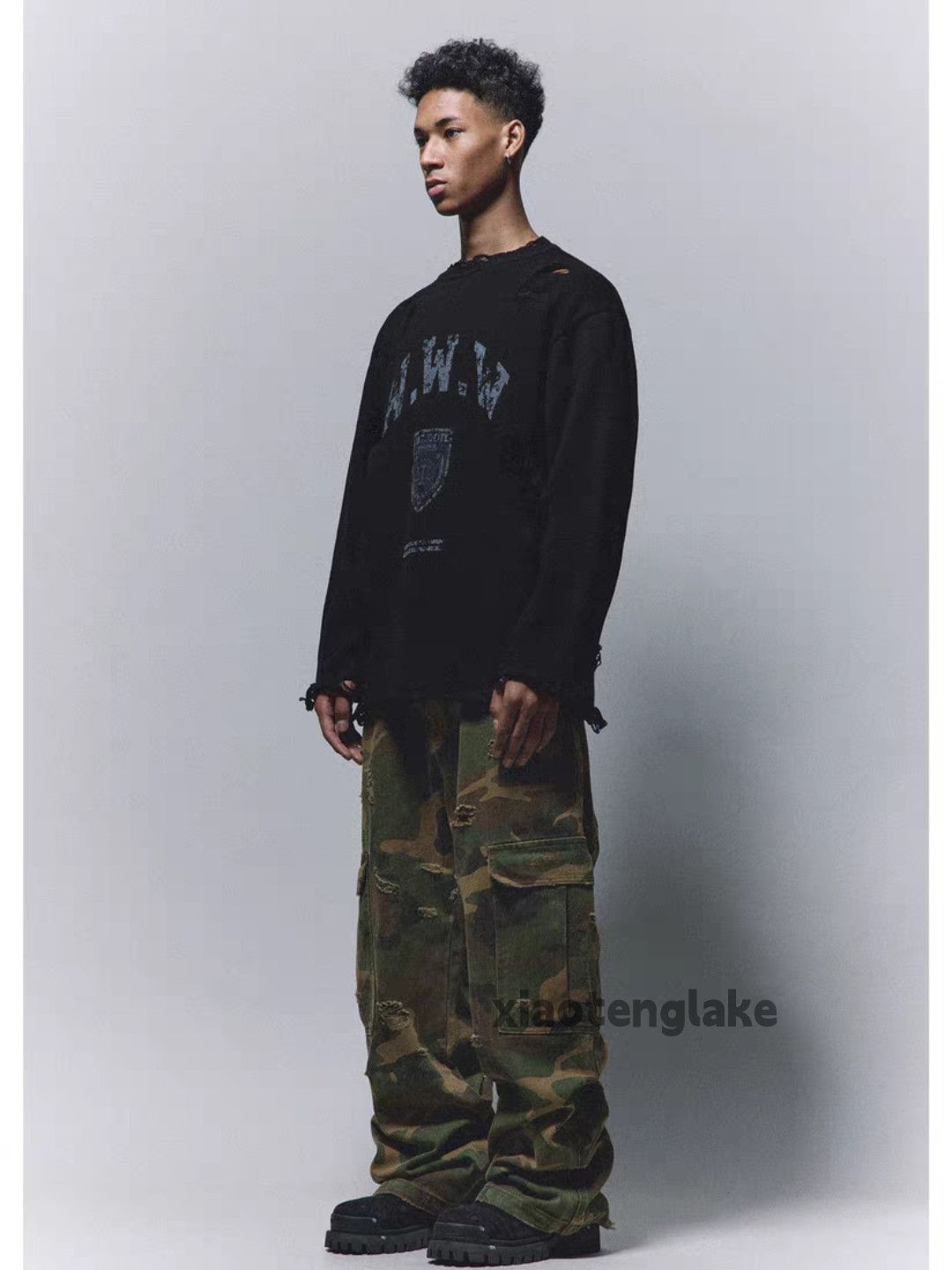 Vintage Unisex skate hiphop faded dance loose camo cargo pants Size US 34 / EU 50 - 4 Thumbnail