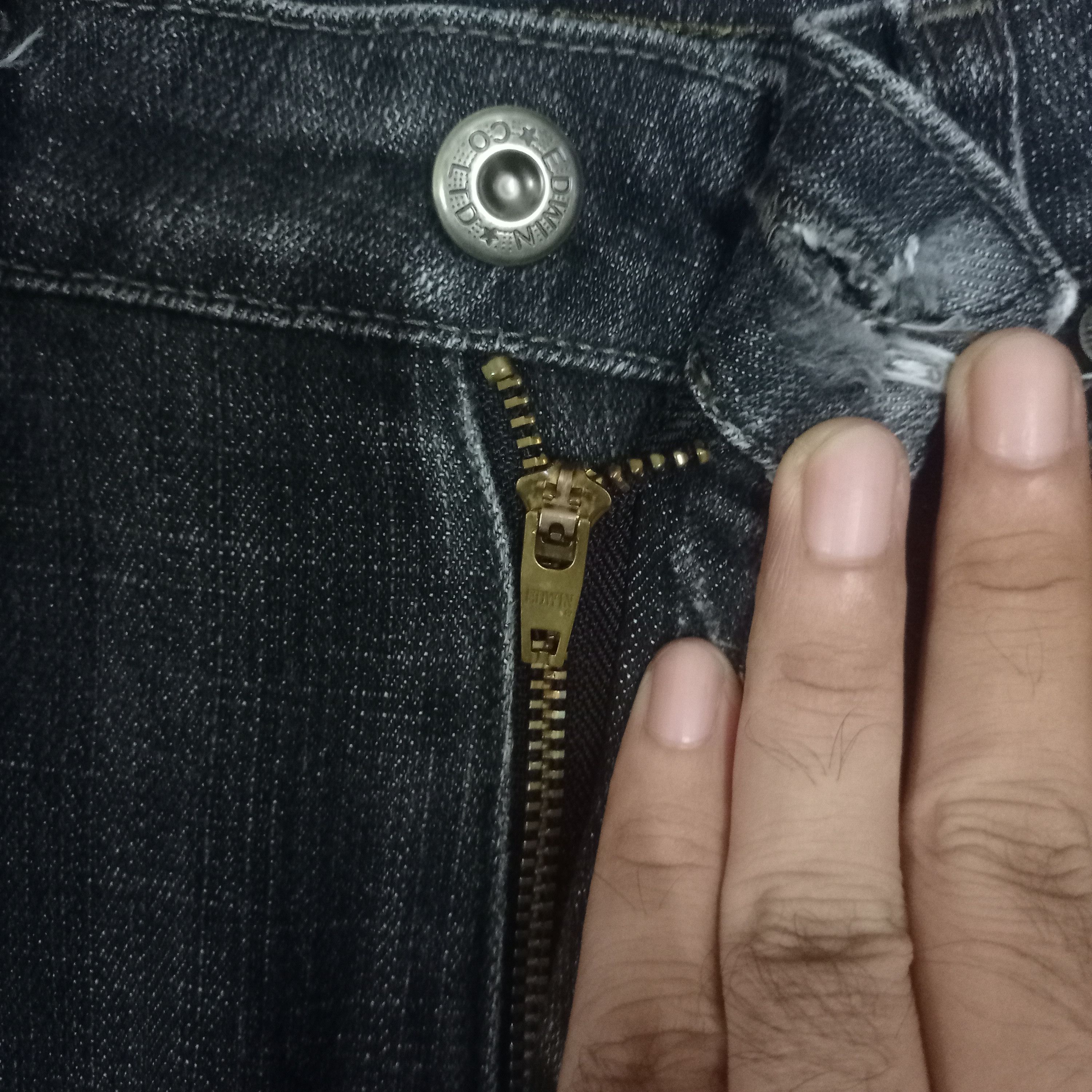 Edwin × Japanese Brand Vintage Edwin Japan Faded Black Distressed Jeans Size US 28 / EU 44 - 3 Thumbnail