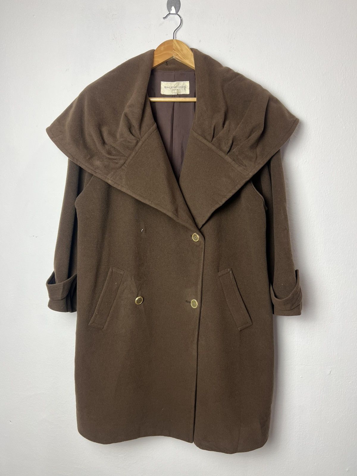 Balenciaga Balenciaga Wool Brown Coat Size US L / EU 52-54 / 3 - 1 Thumbnail