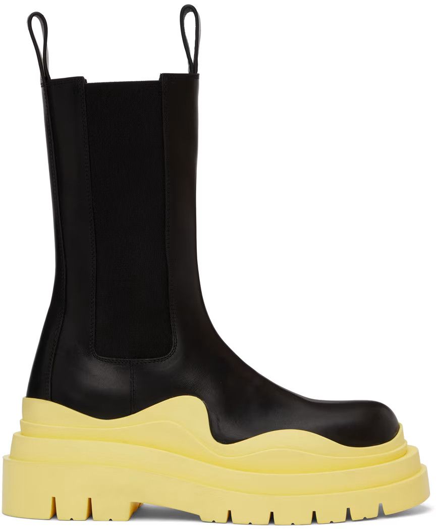 image of Bottega Veneta O1Loc1C0324 630297 Tire Chelsea Boots In Black, Women's