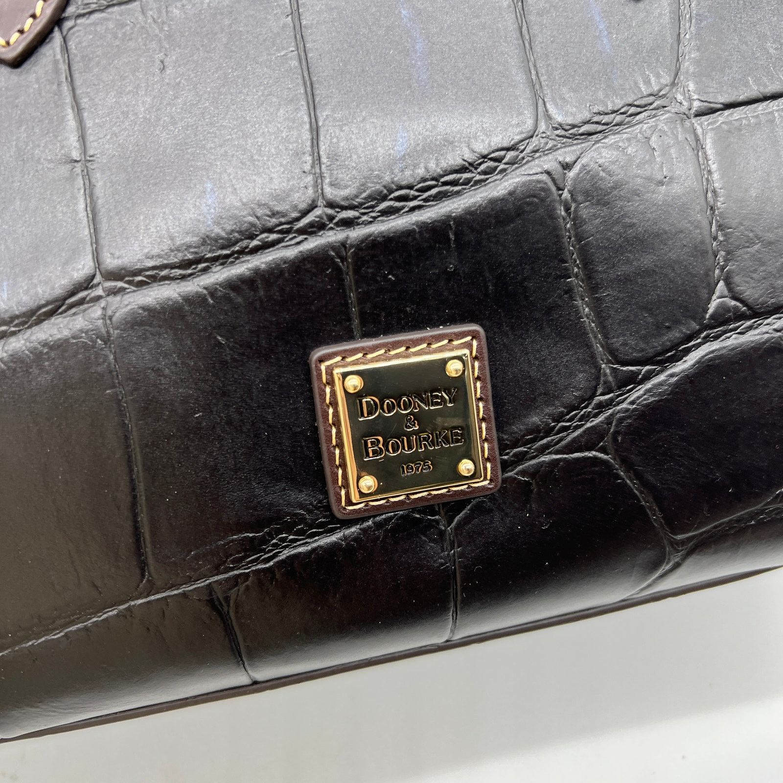 Dooney & Bourke Dooney & Bourke Denison Croco Top Handle Tote Espresso Size ONE SIZE - 3 Thumbnail