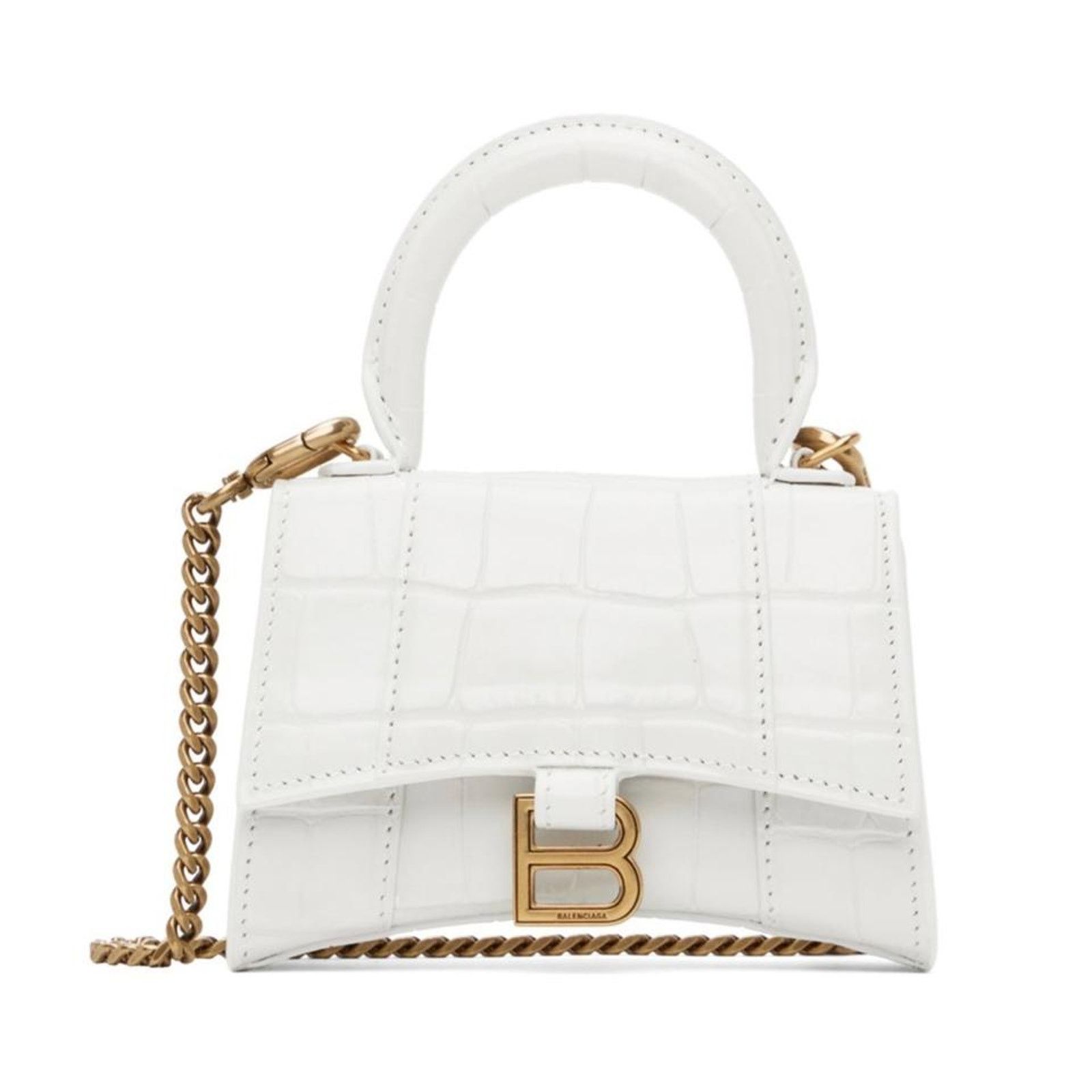 Balenciaga Hourglass Nano crocodile effect leather crossbody bag Size ONE SIZE - 1 Thumbnail