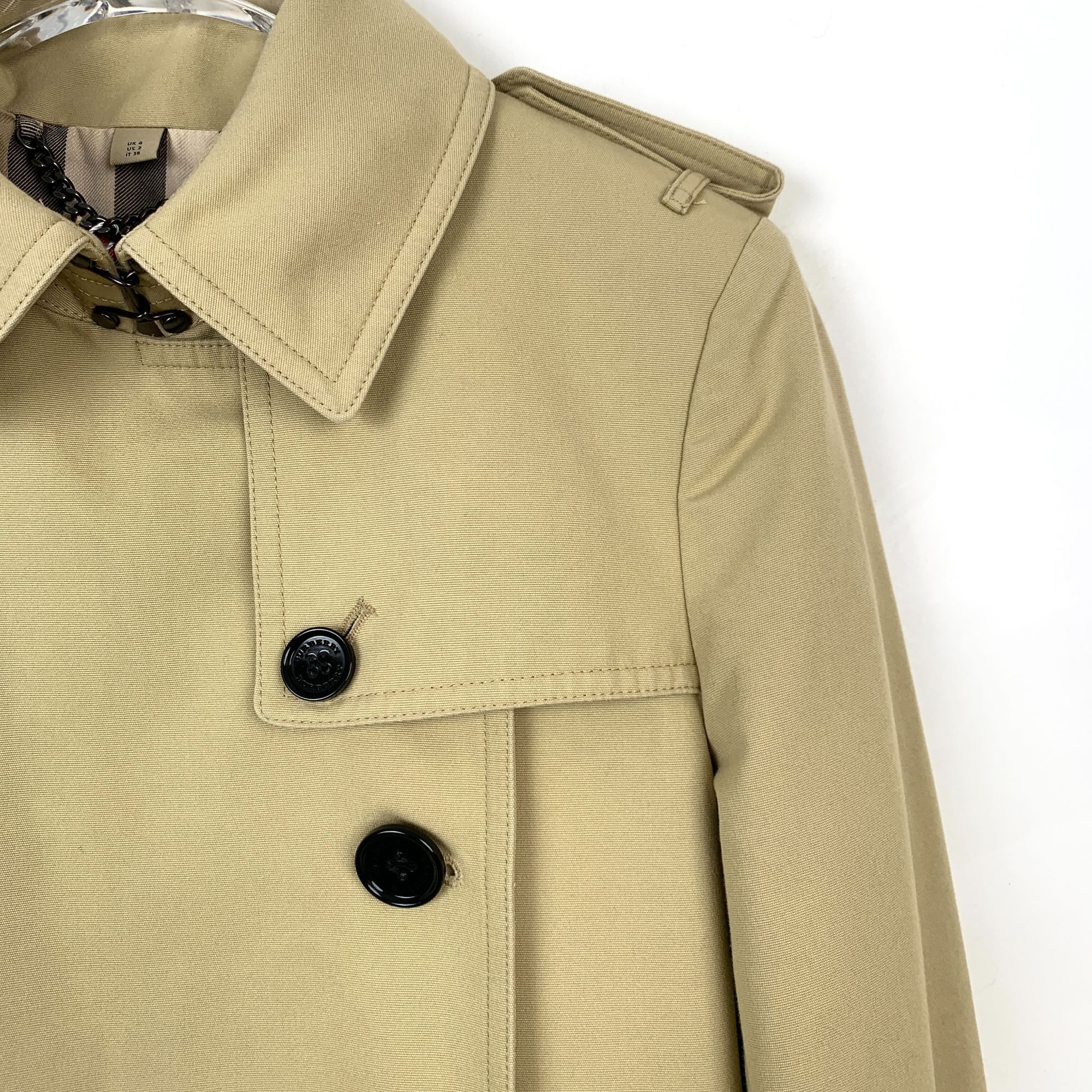 Burberry Burberry Beige Double Breasted Trench Coat Size 2/36 Cotton Size XS / US 0-2 / IT 36-38 - 6 Thumbnail