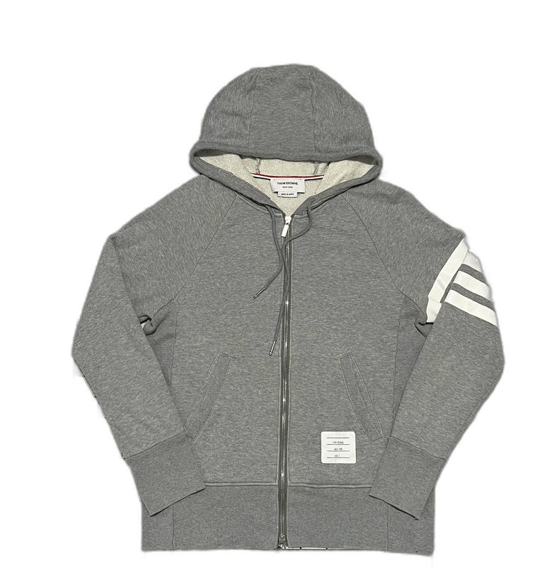 Thom Browne TB Classic 4-Stripe Gray Hooded Jacket Size US M / EU 48-50 / 2 - 1 Thumbnail