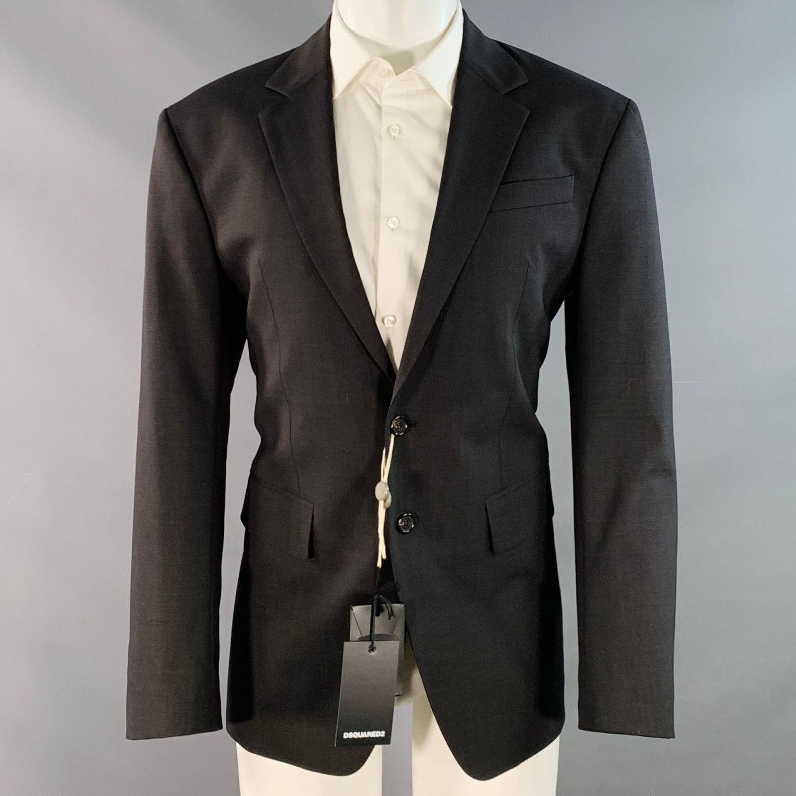 Dsquared2 DSQUARED2 Size 38 Charcoal Wool Blend Notch Lapel Sport Coat Size 38R - 1 Thumbnail