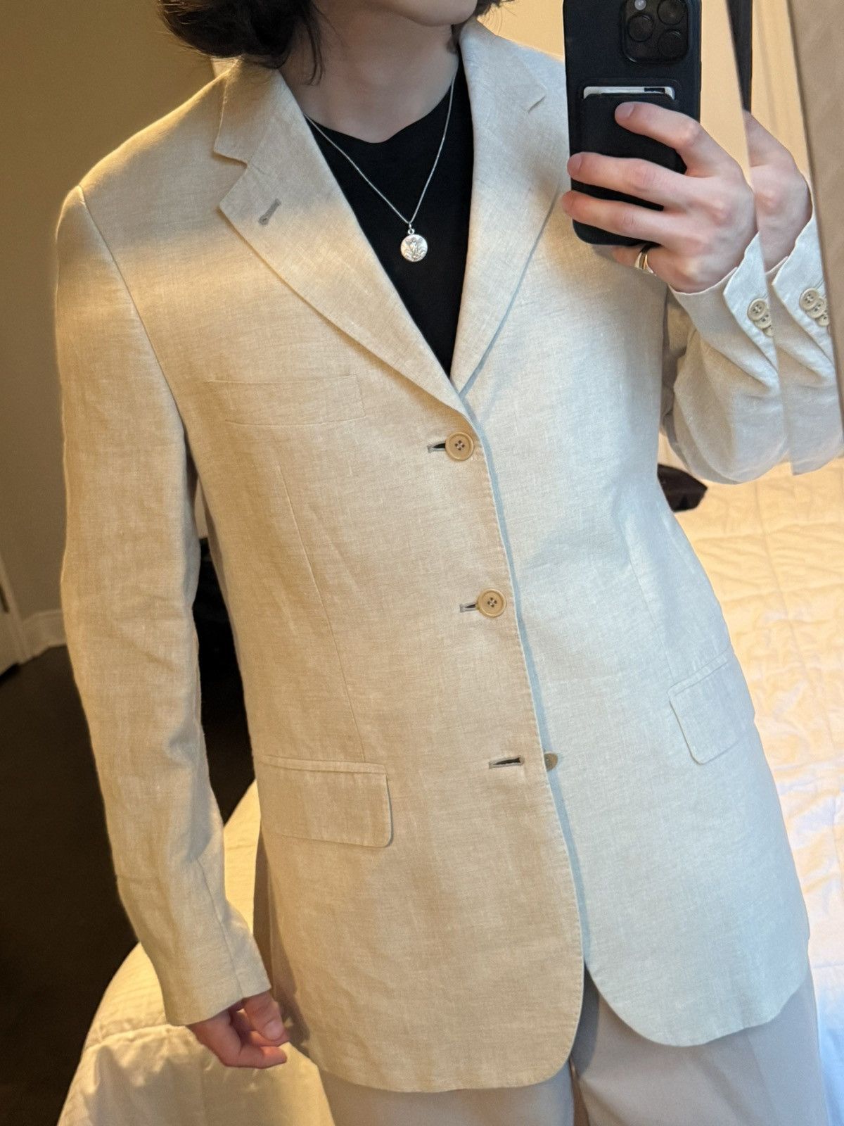 Other Pure Italian Linen Jacket F.lli Mill Tailored Blazer 36R Size 36R - 1 Thumbnail