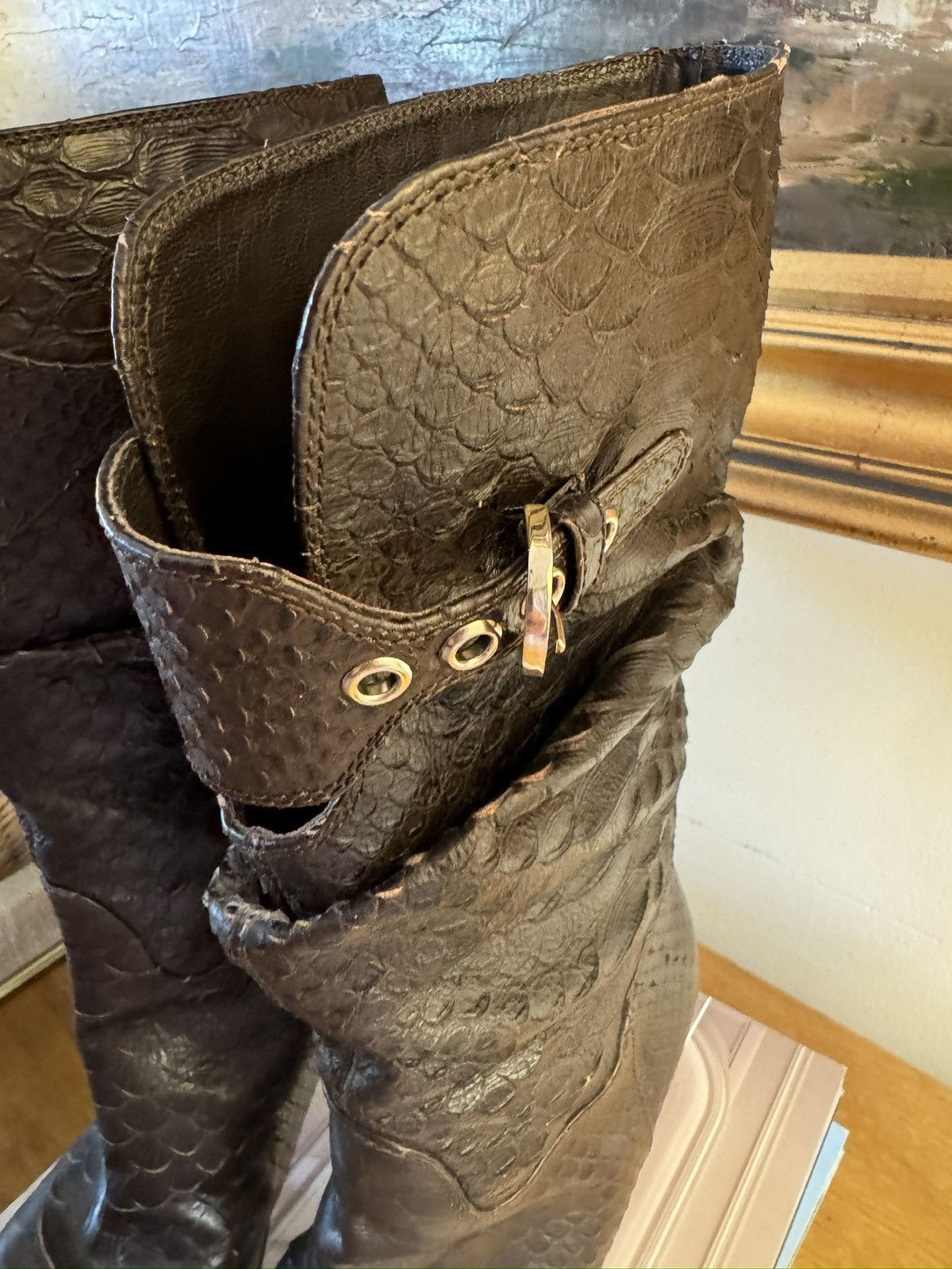 Sergio Rossi Sergio Rossi Made in Italy Snake Skin Platform Boot Size 37 Size US 7 / IT 37 - 7 Thumbnail