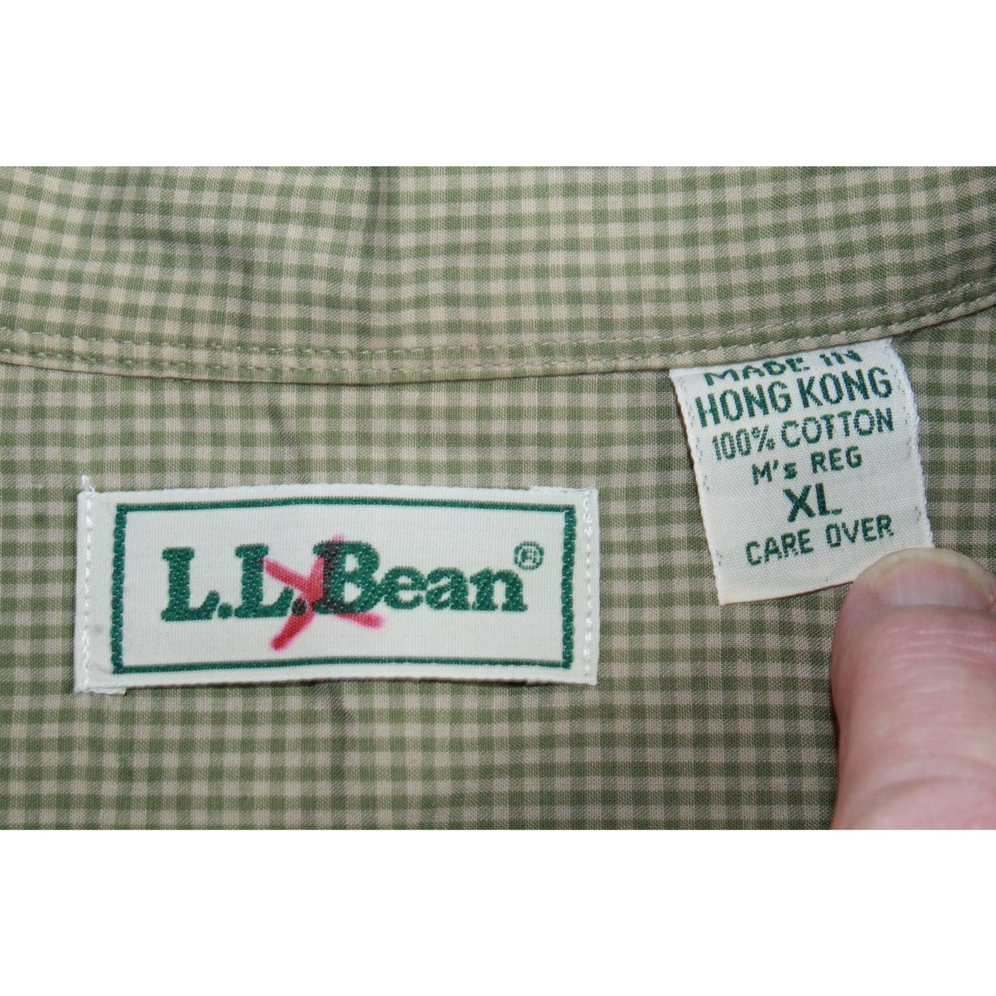 L.L. Bean LL Bean Shirt Mens Green Gingham Short Sleeve Button Up Dres Size US XL / EU 56 / 4 - 8 Thumbnail