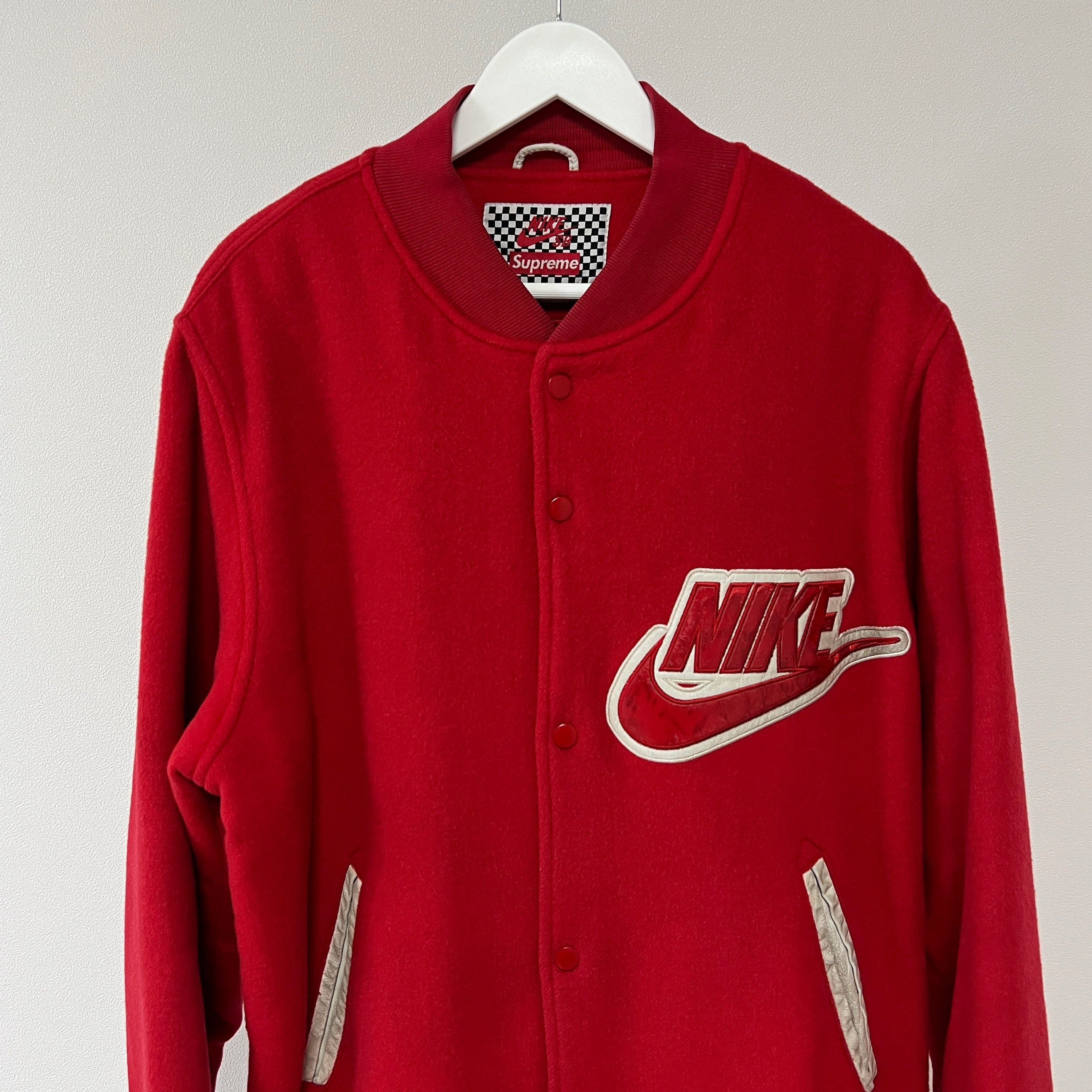 Nike × Supreme Supreme Nike SB Varsity Jacket Red 2007 Size US XL / EU 56 / 4 - 5 Thumbnail
