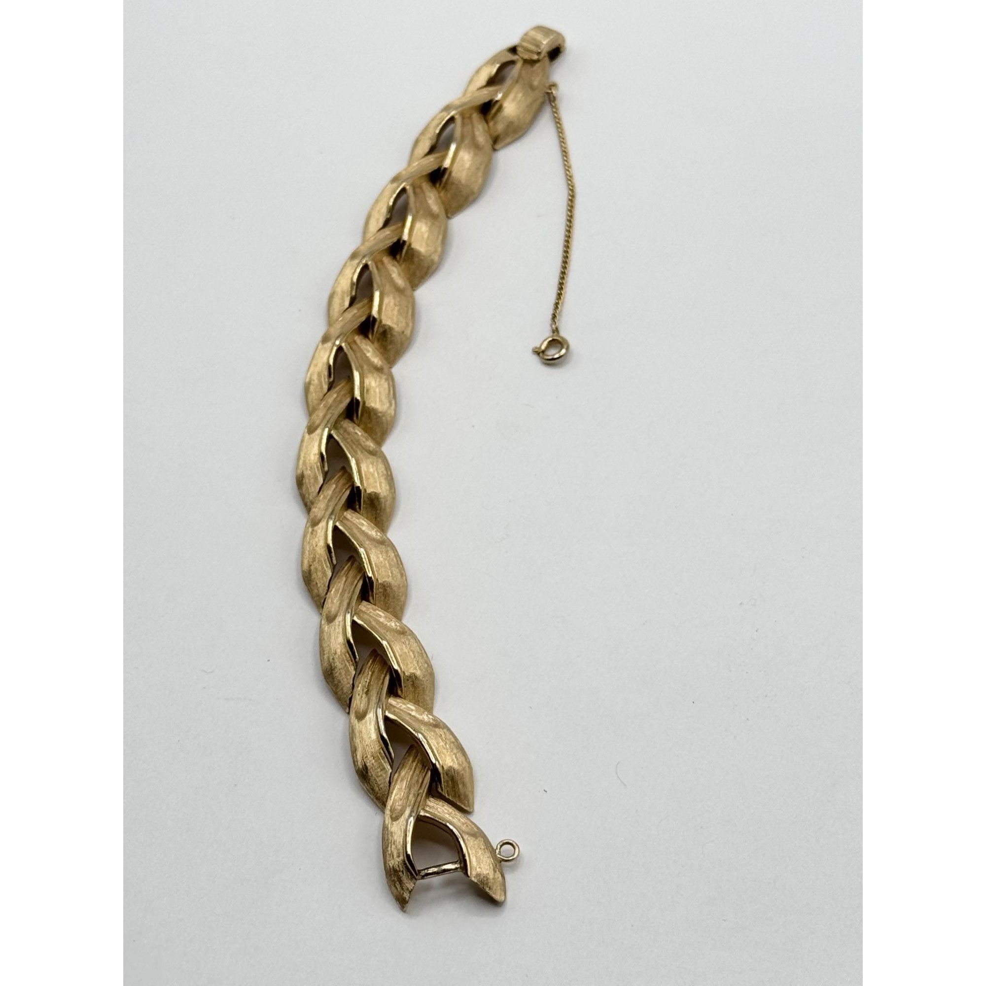 Vintage Crown Trifari Brushed Gold Link Bracelet Size ONE SIZE - 6 Thumbnail