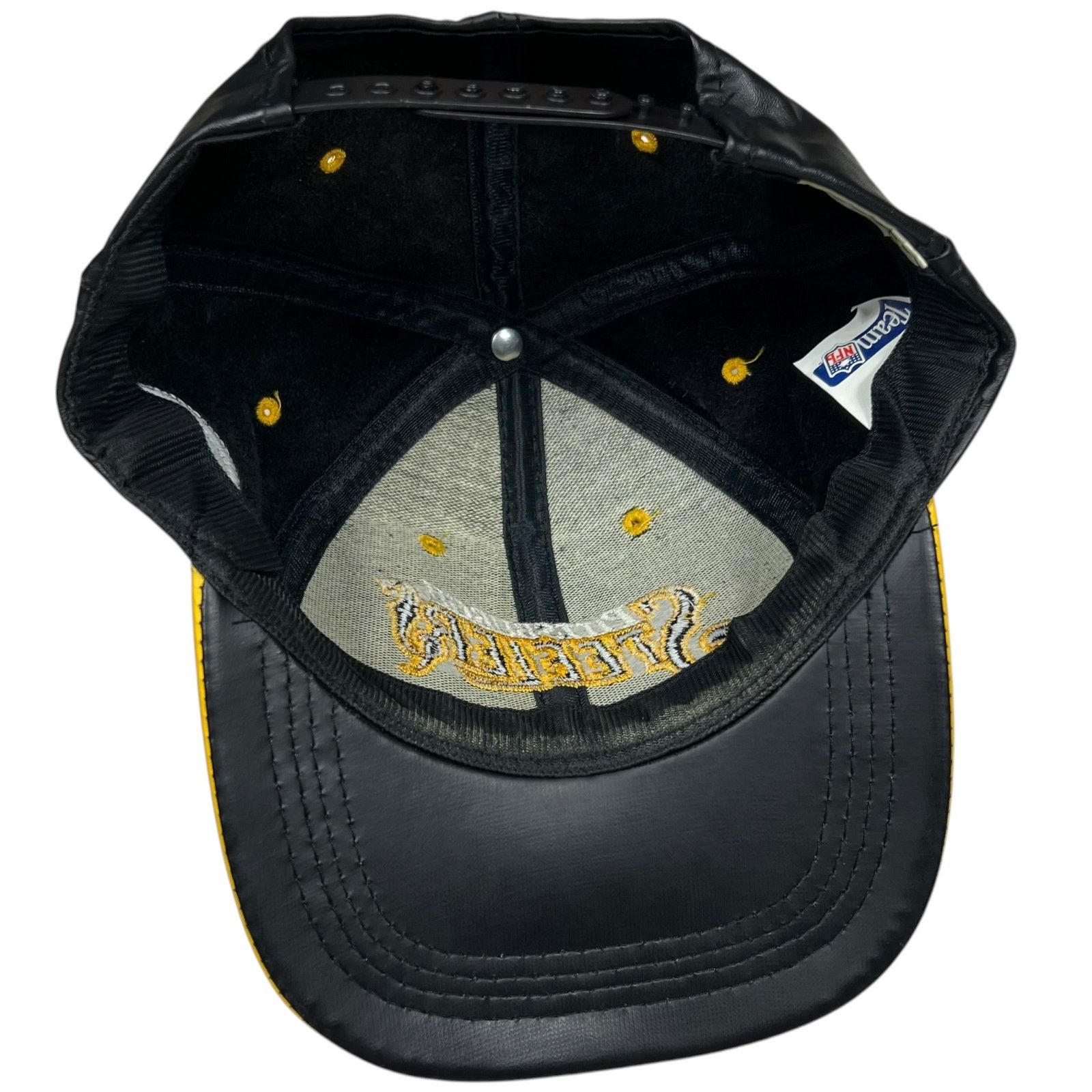 NFL × Vintage Vintage 90s Pittsburgh Steelers NFL branded leather SnapBack Size ONE SIZE - 8 Thumbnail