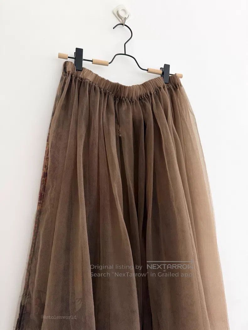 Comme des Garcons Comme Des Garcons size F Patchwork Printed Tulle Skirt Size 23" - 3 Thumbnail