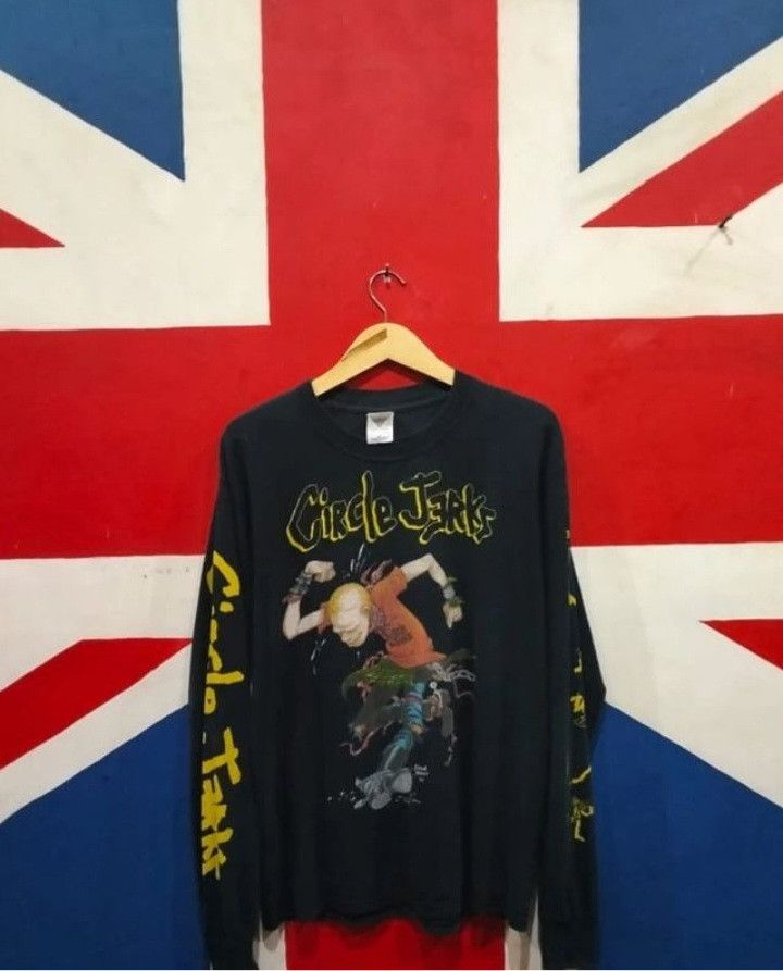 image of Vintage Long Sleeve Circle Jerks in Black, Men's (Size Large)