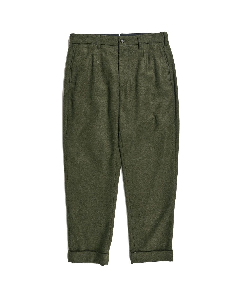 Image of Engineered Garments Andover Pant Olive Poly Wool Flannel Xs, Men's (Size 30)