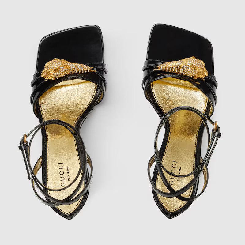Gucci o1s1wg110125 High Heel Sandals With Hardware in Black Size US 5.5 / IT 35.5 - 4 Thumbnail