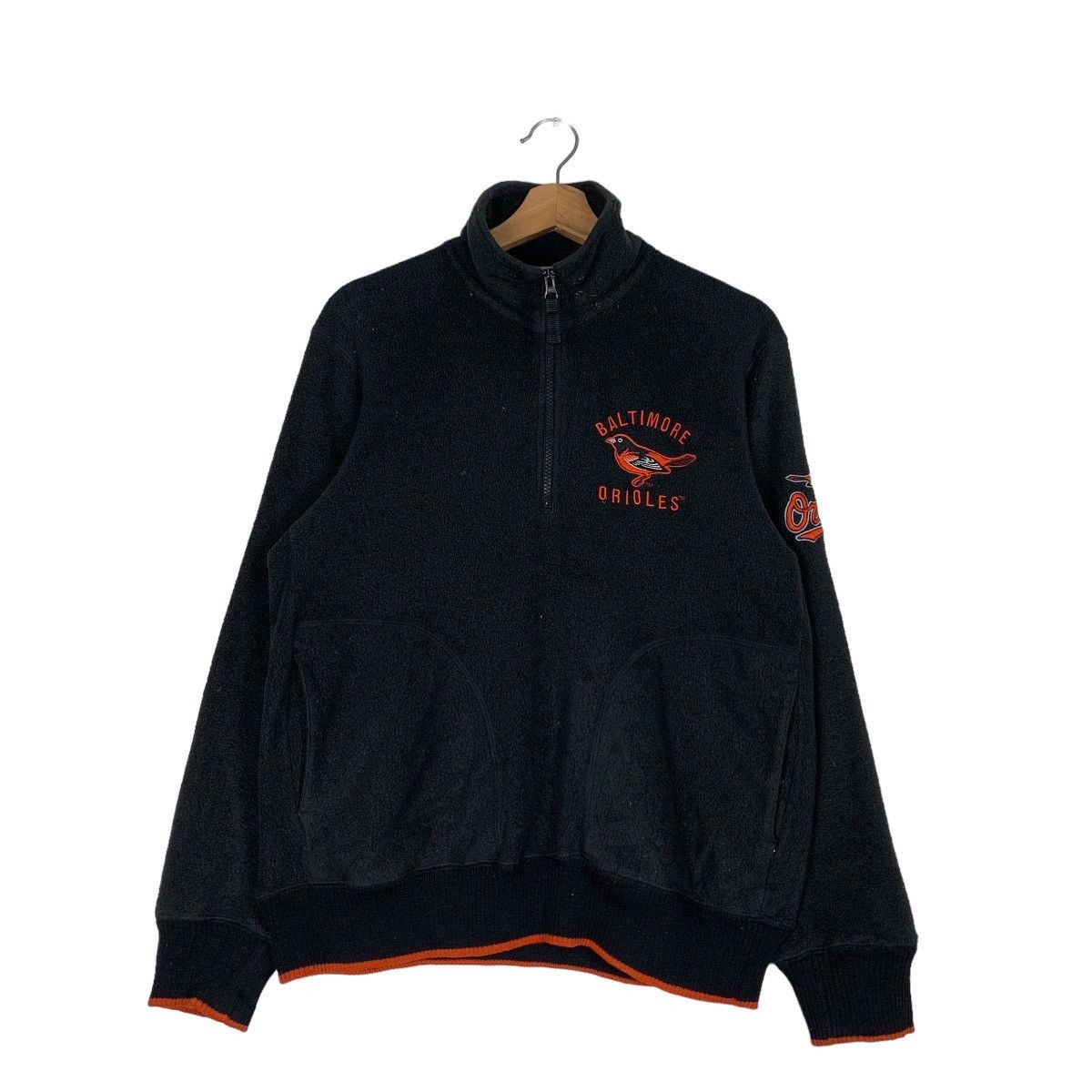 MLB BALTIMORE ORIOLES Big Logo HalfZip Pullover Fleece #0609-C28 Size US M / EU 48-50 / 2 - 1 Thumbnail