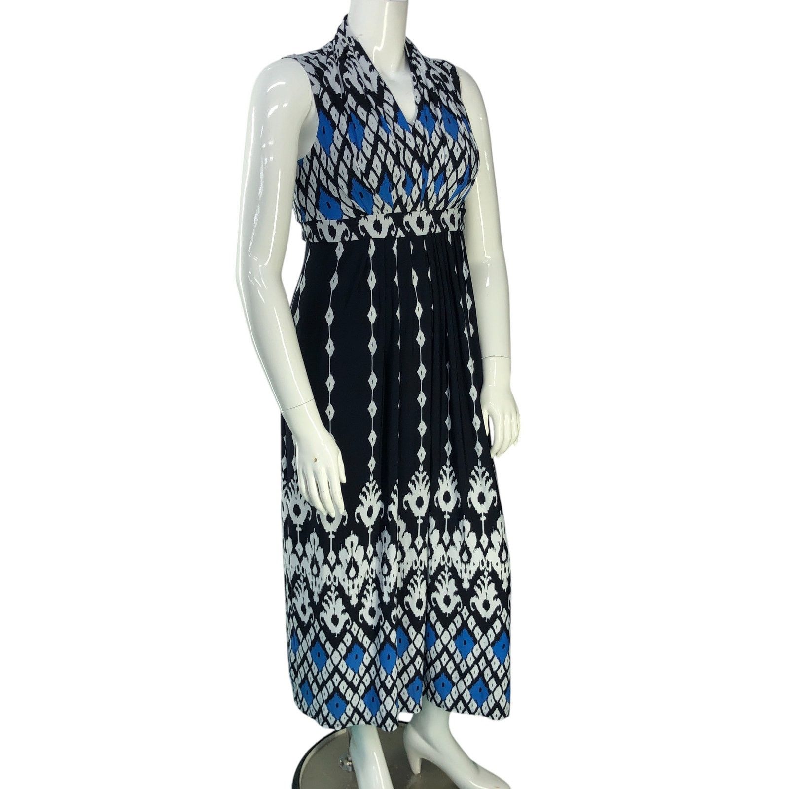 Chicos Chicos Size 1 US 8 Dress Maxi Sleeveless Ikat Stretch Blue Size M / US 6-8 / IT 42-44 - 10 Thumbnail