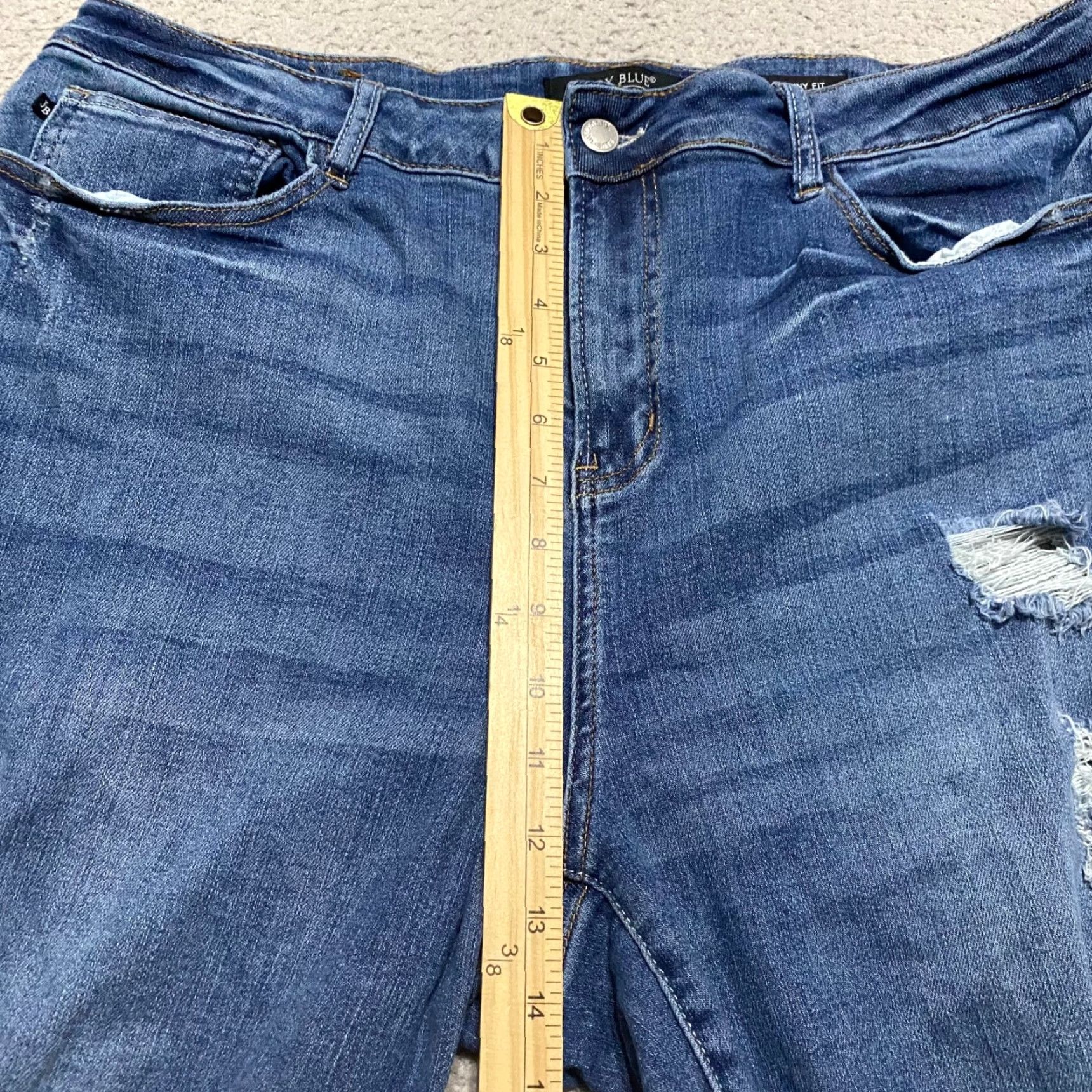Vintage Judy Blue Jeans Womens 20W High Rise Skinny Denim Distressed 5-Pocket Blue 26in Inseam Plus Size Size 42" / US 20 - 7 Thumbnail